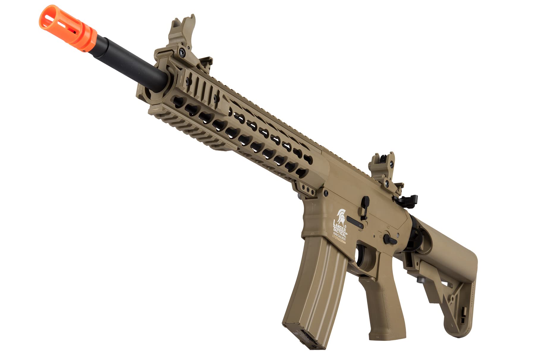 Lancer Tactical GEN 2 M4 Custom Body AEG Metal Gear Electric Airsoft Rifle - Tan | High Performance Airsoft Gun for Outdoor Combat & Tactical Training