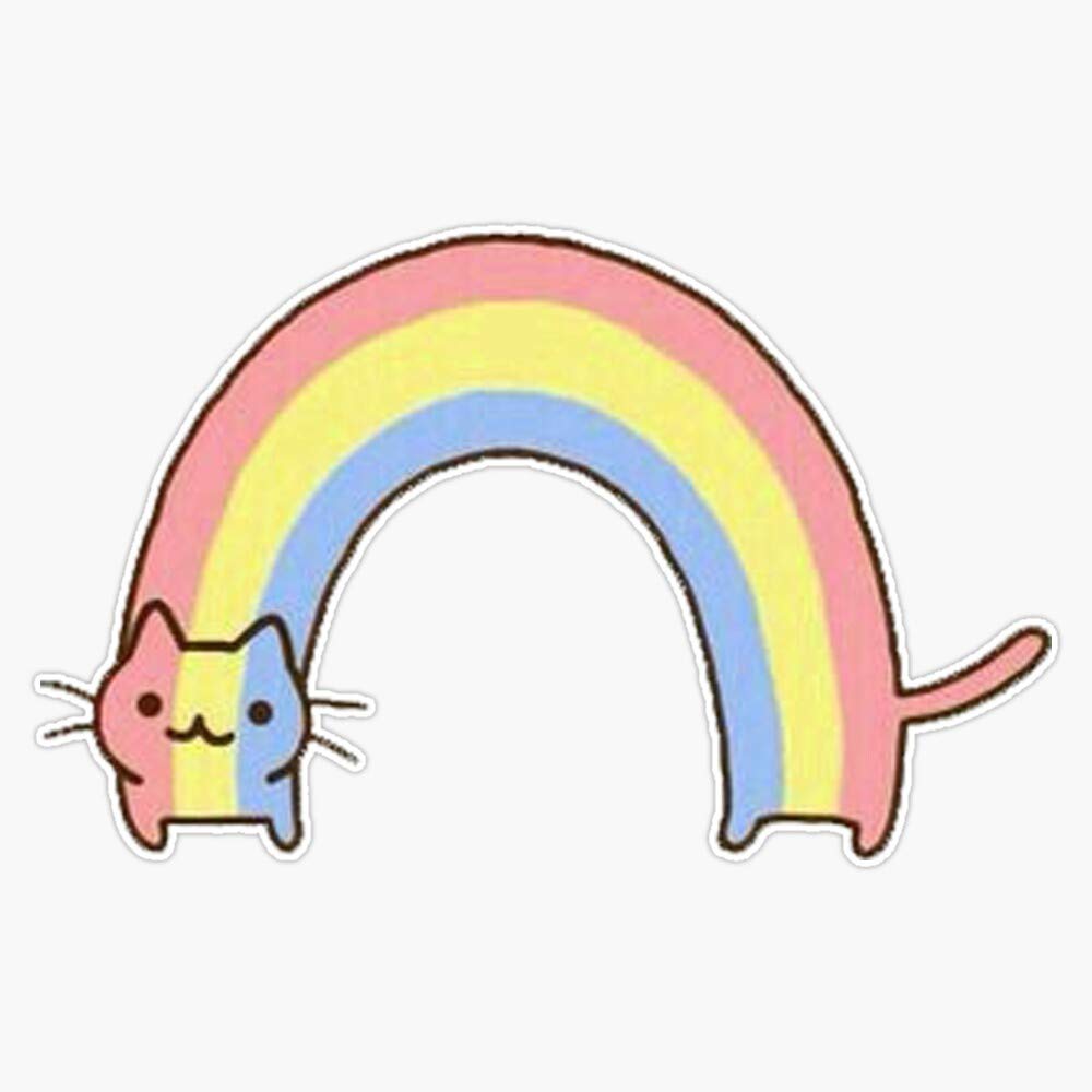 Rainbow Cat Sticker Decal - Waterproof Vinyl Bumper Sticker (5 Inch) - Perfect for Laptops, Cars, Water Bottles & DIY Crafts