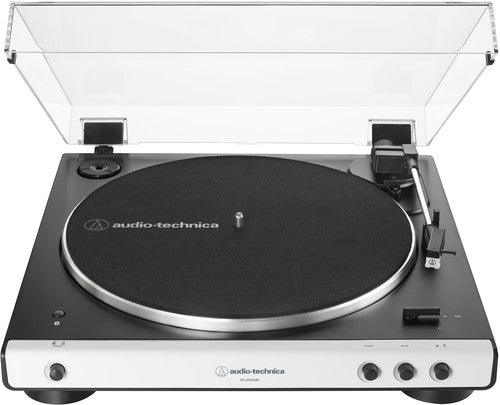 Audio Technica AT LP60XBT WW Wireless Bluetooth Turntable - Fully Automatic Vinyl Record Player with Built-in Preamp, White - Perfect for Home Listening, DJing & Music Enthusiasts