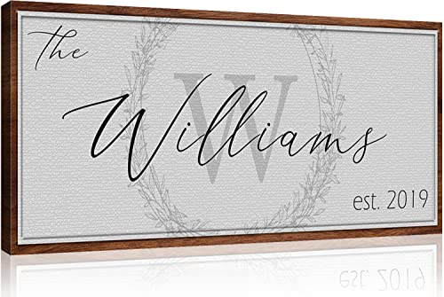 Monogram on White Background with Wooden Border