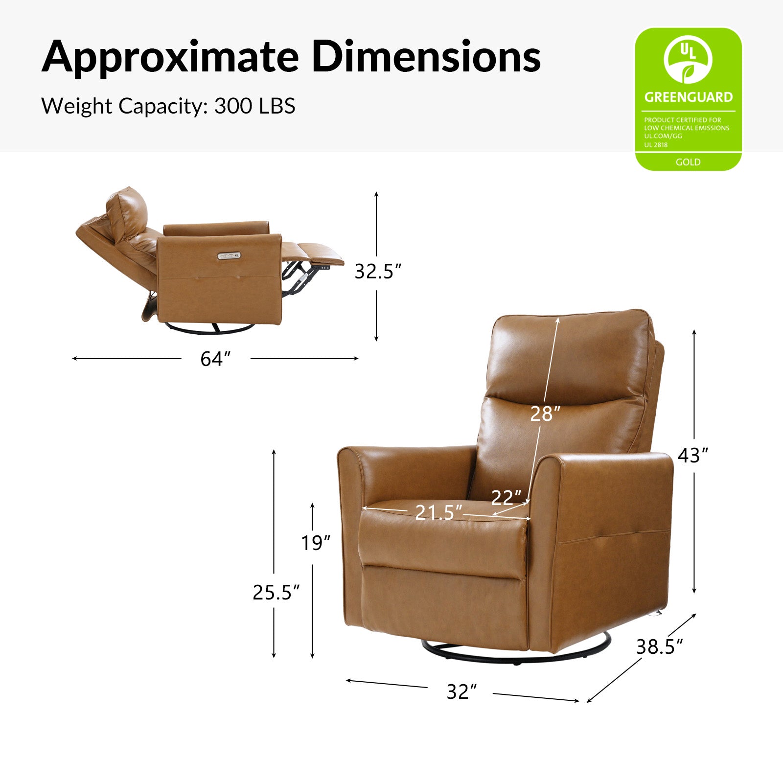 Modern Faux Leather Power Swivel Recliner Chair with USB Charging & Adjustable LED Reading Lamp - Perfect for Home Theater, Living Room & Office Relaxation