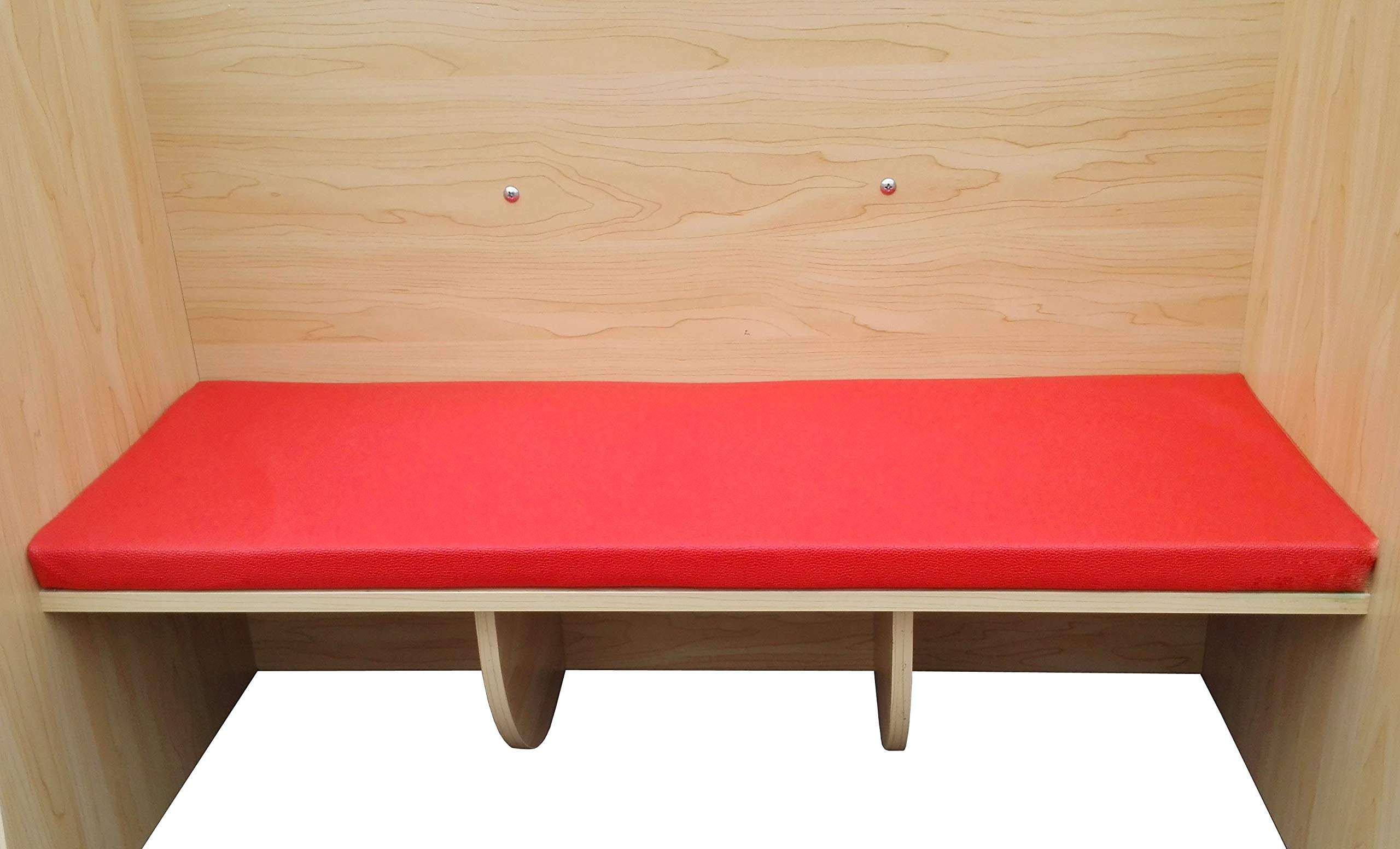 FixtureDisplays® Wooden Bookcase with Seat Cushion - Kids Bookshelf Bench with Storage, Natural Maple Finish - Perfect for Nursery, Playroom & Bedroom Organization