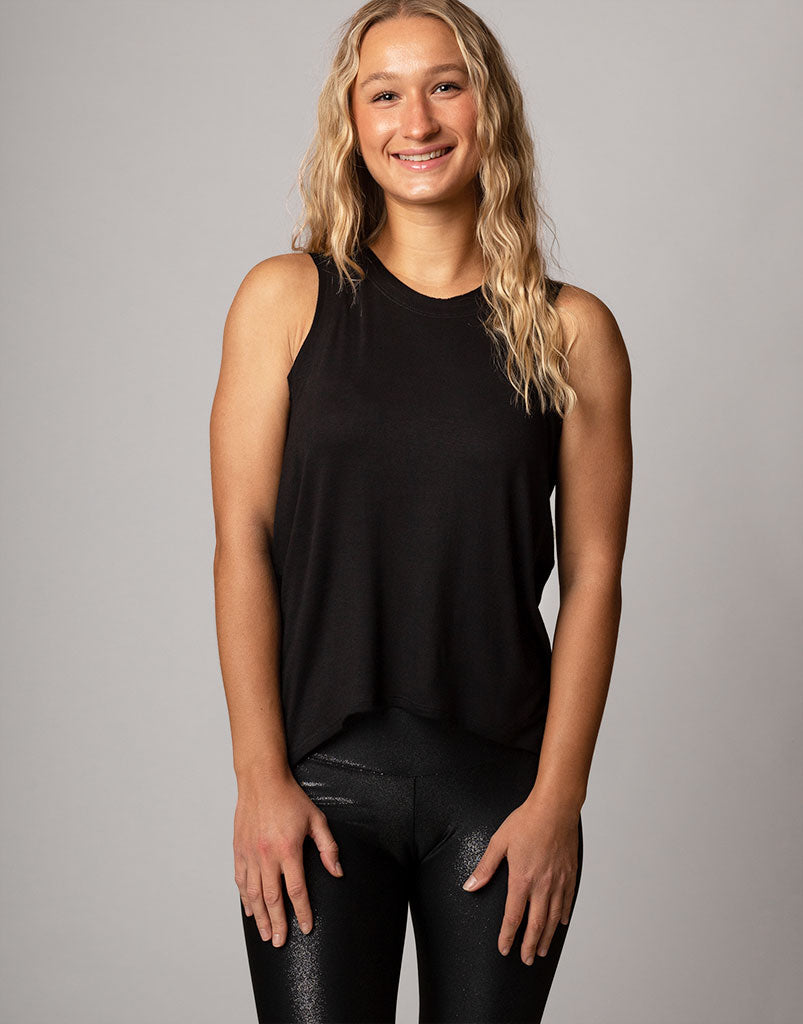 Sunday Tank Top for Women - Soft & Comfortable Black Casual Sleeveless Shirt - Perfect for Yoga, Running, Beach & Summer Outfits