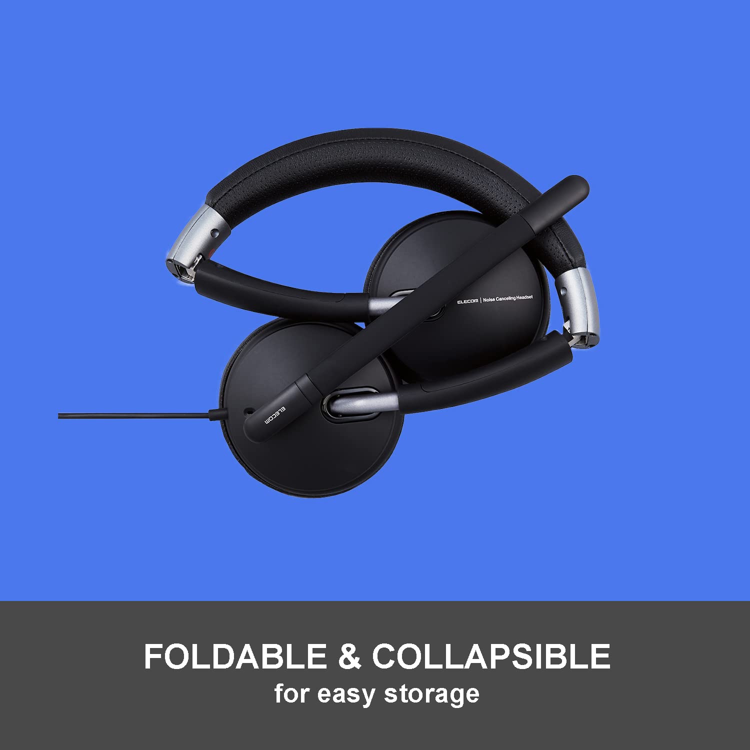 ELECOM Wired Stereo Headphones with Dual Mic Noise Cancelling - USB-A Inline Volume Control for PC, Mac, Laptop (HS-HP101UNCBK) - Perfect for Online Meetings, Gaming & Remote Work