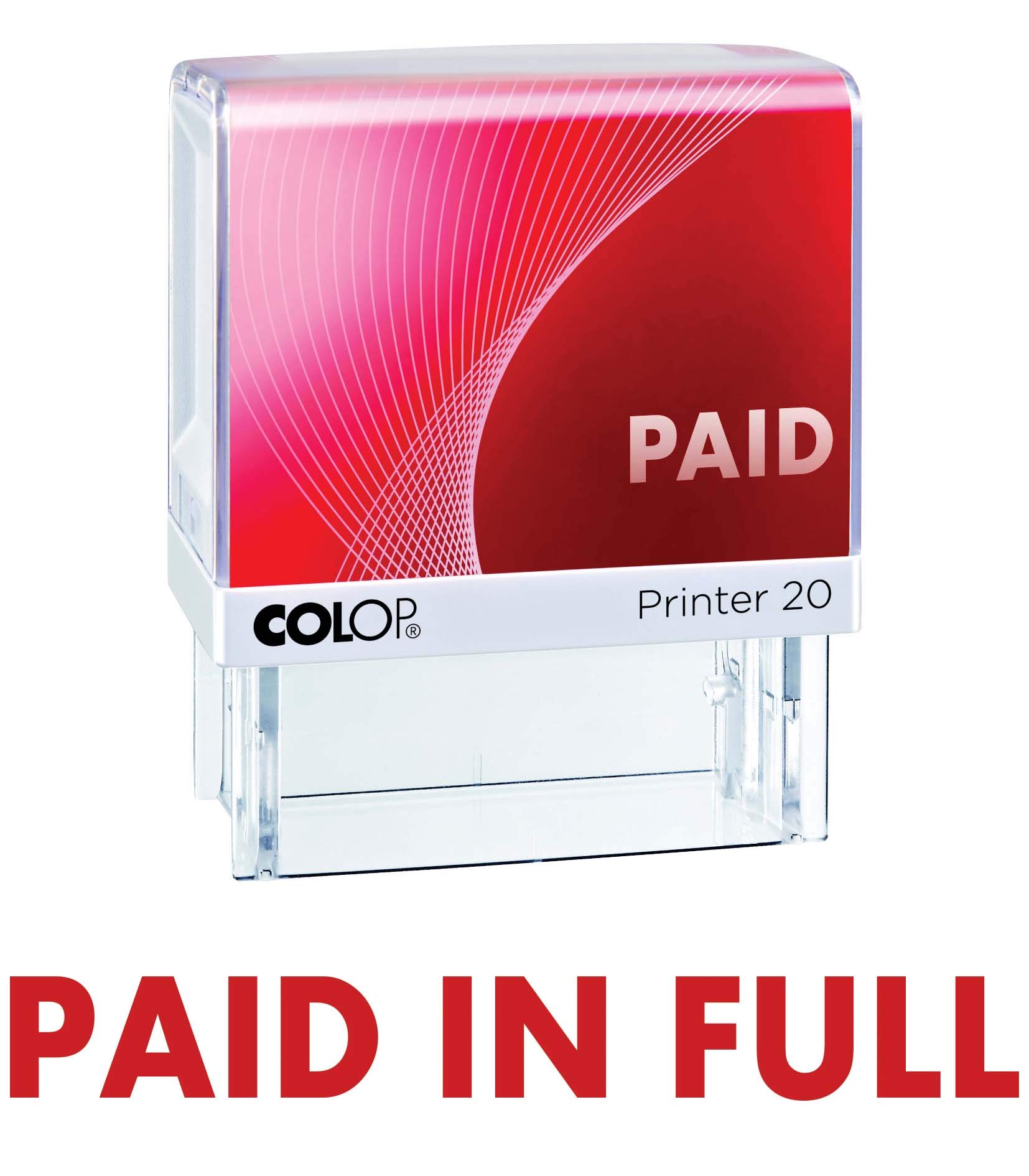 PAID IN FULL Self Inking Rubber Stamp - Custom Office Stationery for Documents, Receipts & Invoices | Perfect for Small Business, Accounting & Legal Use