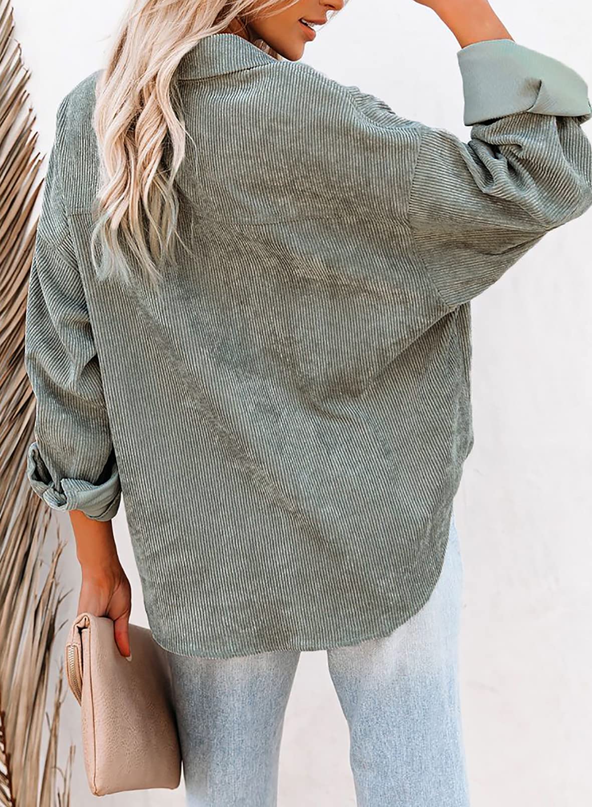 Stylish Women's Corduroy Button-Down Shirt - Casual Long Sleeve Blouse for Fall & Winter | Perfect for Office, Date Night & Weekend Outfits