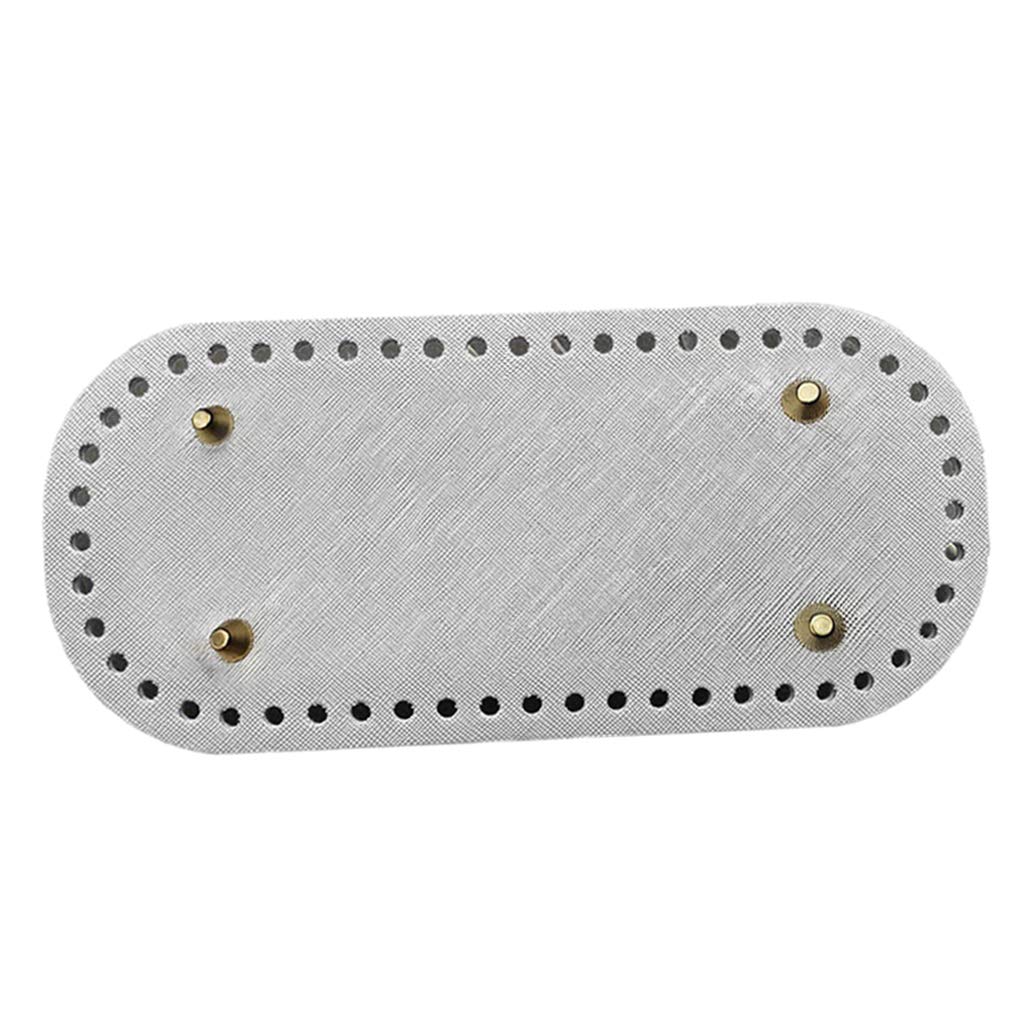 DYNWAVE Pre-drilled Holes PU Leather DIY Bag Base Insert - Replacement Cushion Mat for Handbags, Shoulder Bags & Purses (Silver) | Perfect for Pet Carriers, Tote Bags & Crafting Accessories
