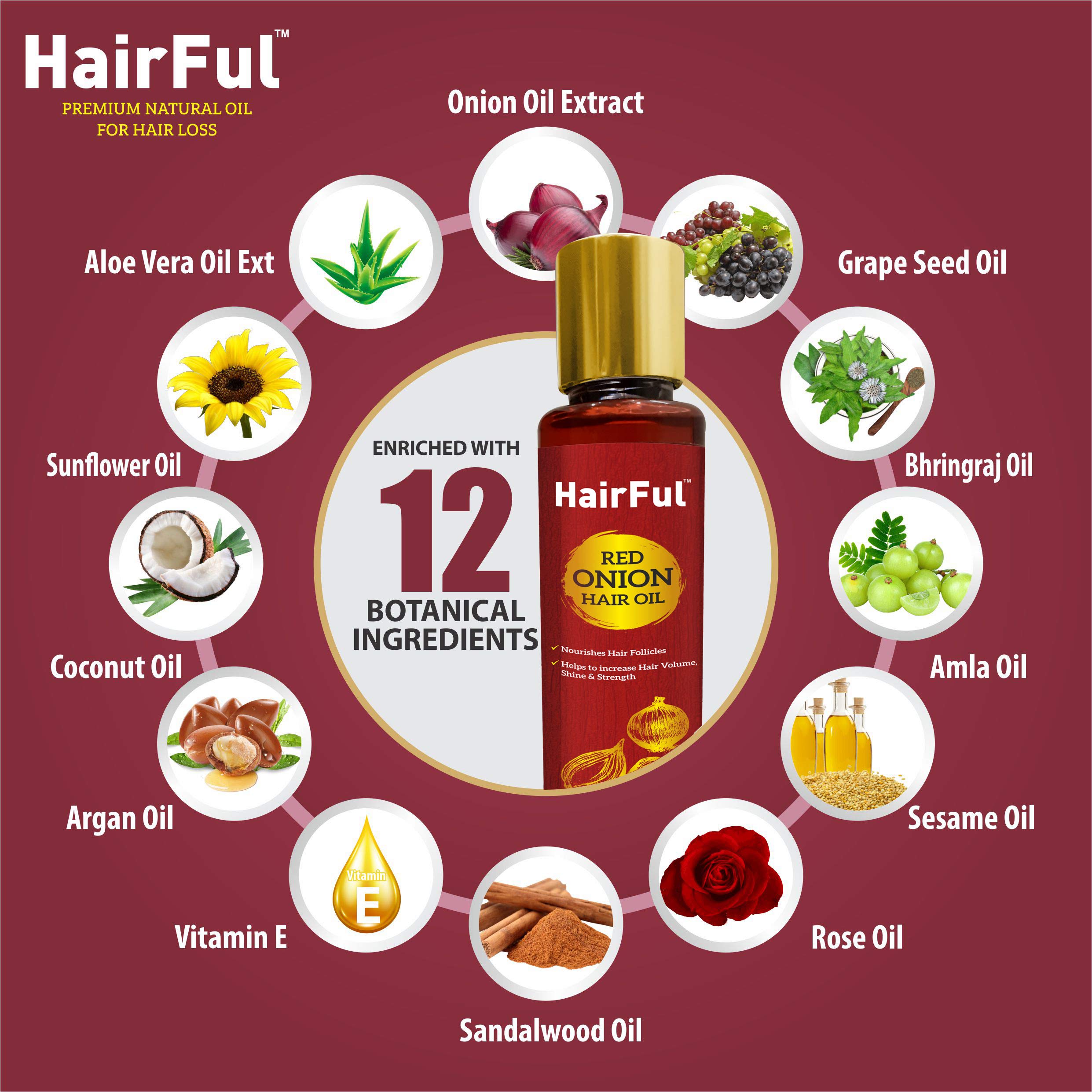 Red Onion Hair Oil for Hair Growth & Scalp Health - Stops Hair Fall, Strengthens Hair, Promotes Thicker & Healthier Hair (120ml) - Perfect for Daily Hair Care & Scalp Nourishment