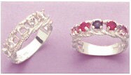Solid Sterling Silver or 14kt Gold 3-7 Stone Mothers Ring Blank - Size 7 (Settings 163/253/57/143) - Perfect for Jewelry Making, Custom Engagement Rings & Gift Giving