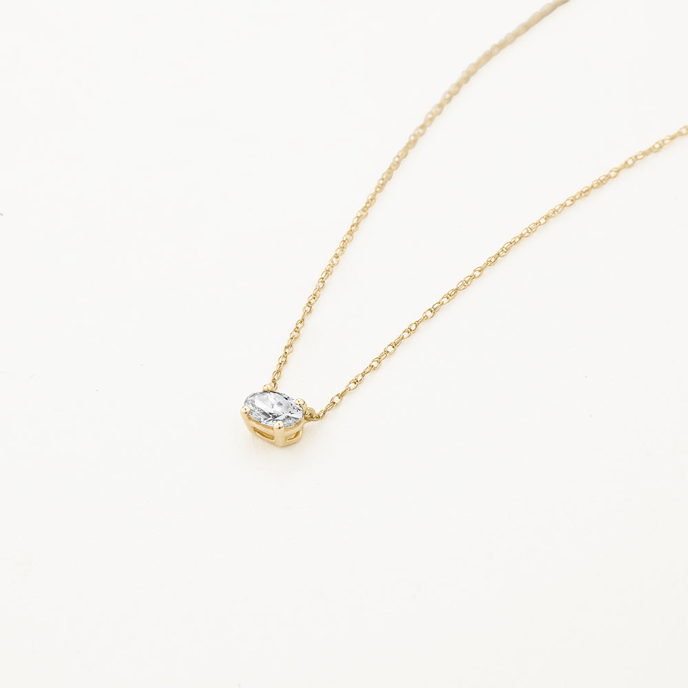 0.20ct Lab Grown Diamond Oval Pendant Necklace in 10k Gold - Elegant Jewelry Gift for Women, Perfect for Anniversary, Birthday & Special Occasions