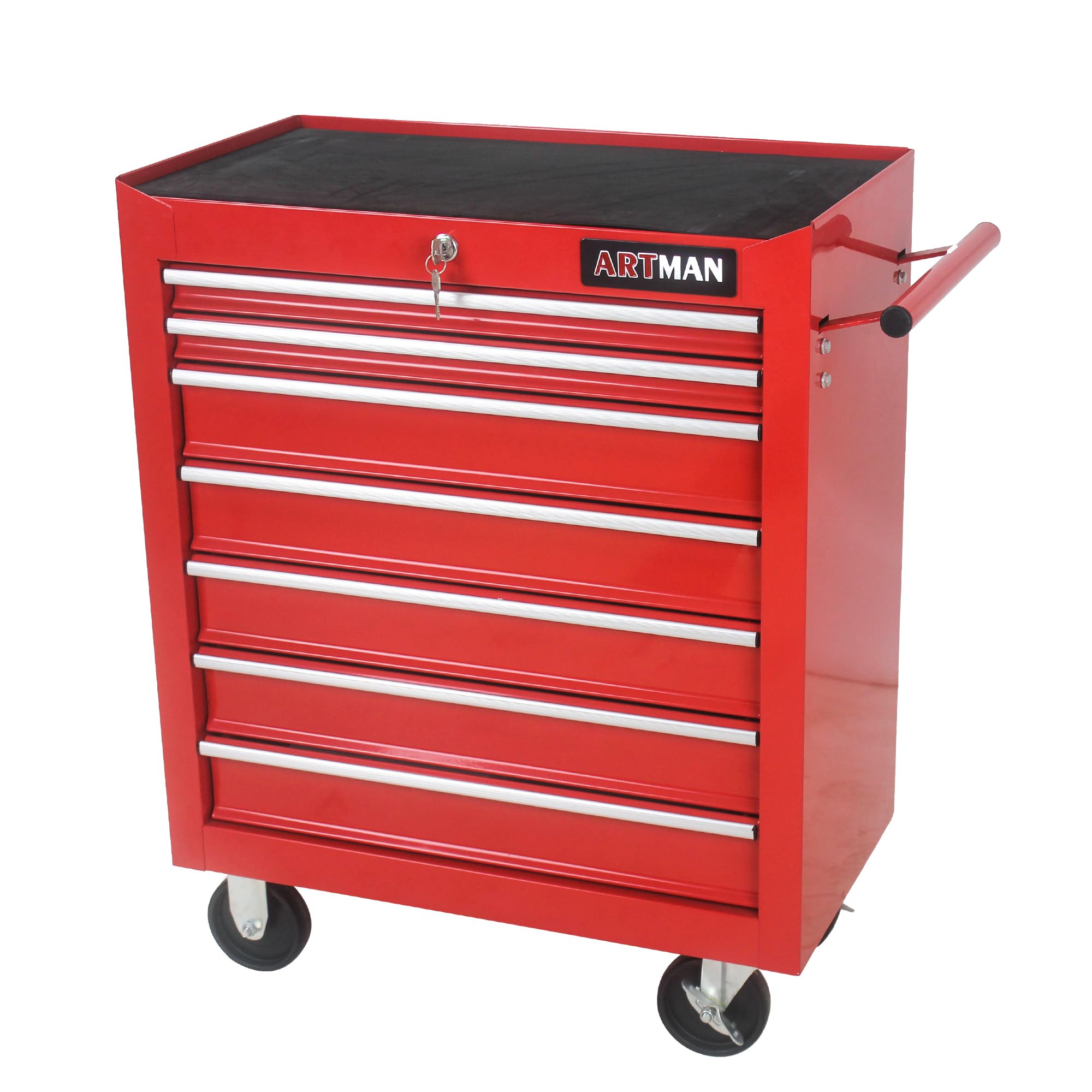 7-Drawer Rolling Tool Chest with Wheels - Heavy Duty Multifunctional Tool Cart for Mechanics - Garage, Workshop & Repair Shop Storage Cabinet (Red) - Perfect for Organizing Tools, Auto Repairs & DIY Projects