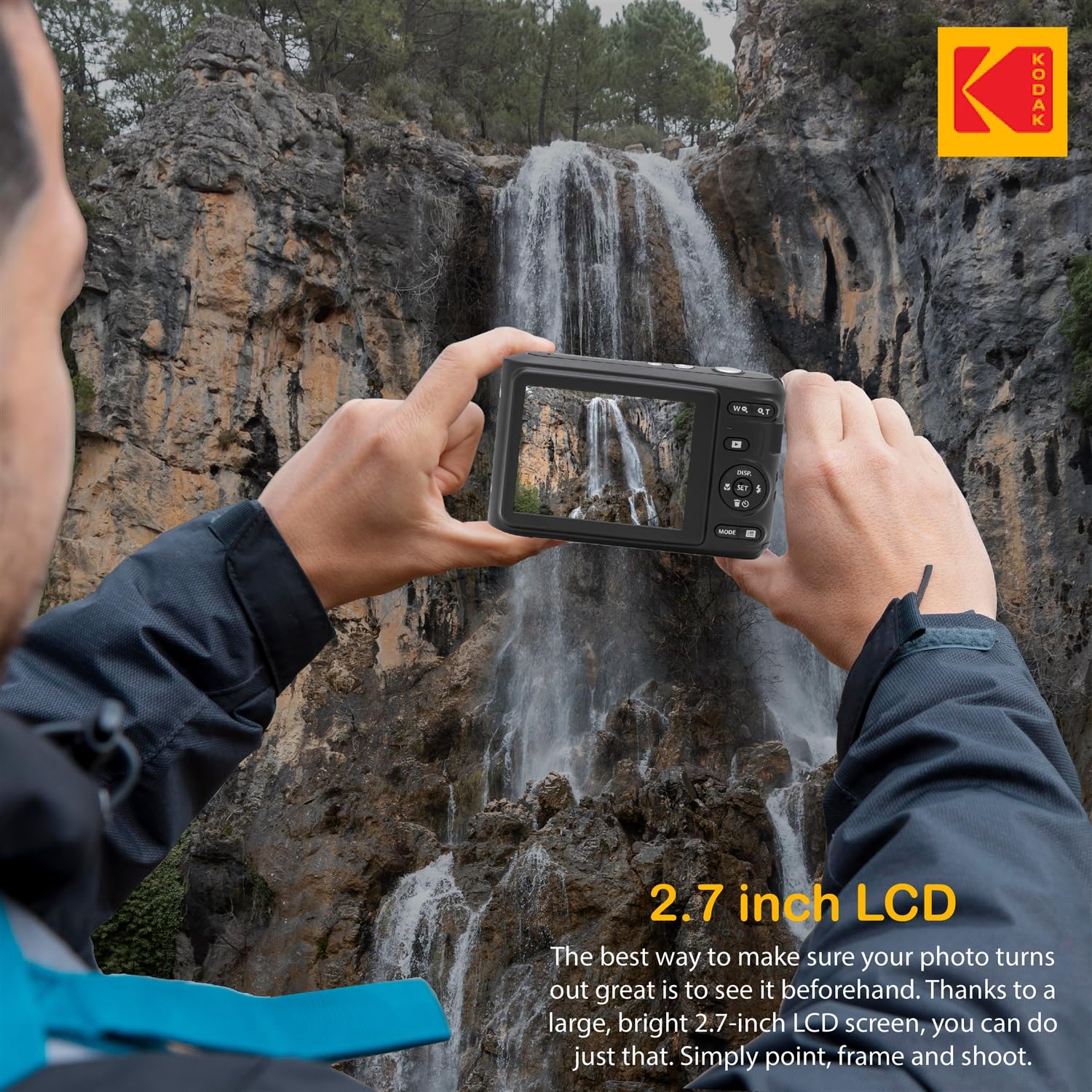 Kodak PIXPRO FZ45 16MP Digital Camera with 4X Optical Zoom - Black Point & Shoot Camera Bundle with Protective Case & SanDisk 128GB SDXC Memory Card - Perfect for Travel, Vlogging & Everyday Photography
