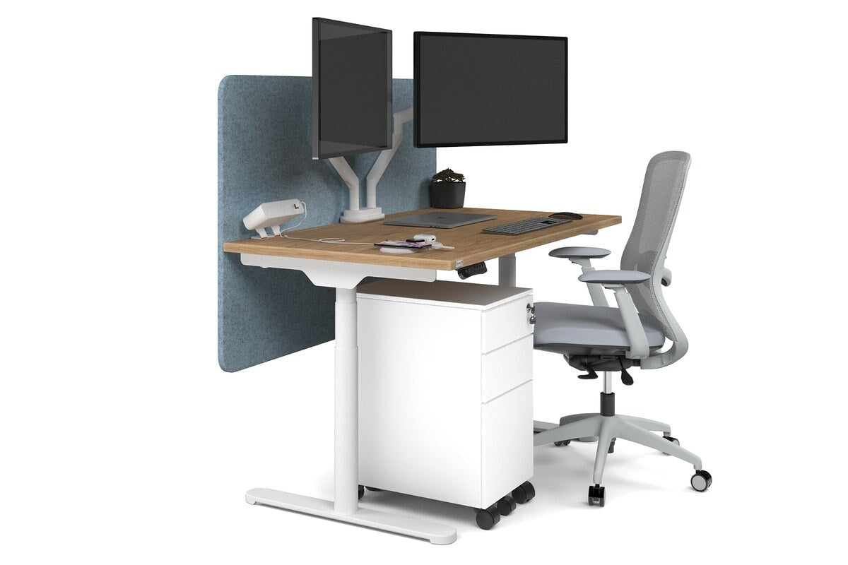 Flexi Premium Height Adjustable Single Workstation [1400L x 700W] - Ergonomic Standing Desk for Home Office, Gaming & Study - Electric Sit Stand Desk with Memory Function
