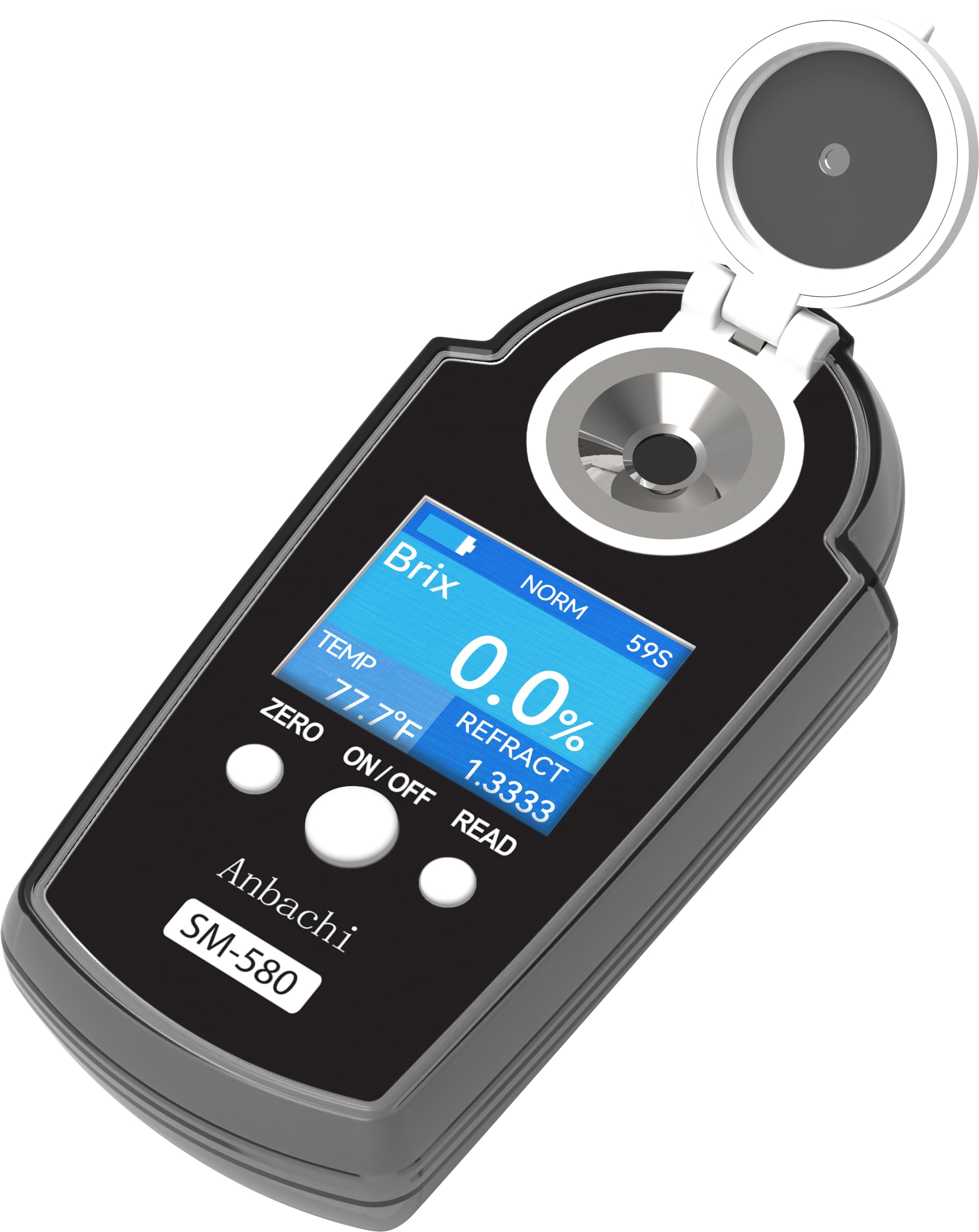 Digital Refractometer 0-58% Brix Tester - High Accuracy Sugar Content Meter for Beverages, Kombucha, Fruit Juice, Drinking Water | Portable Refractive Index Analyzer | Ideal for Home Brewing, Winemaking & Food Processing