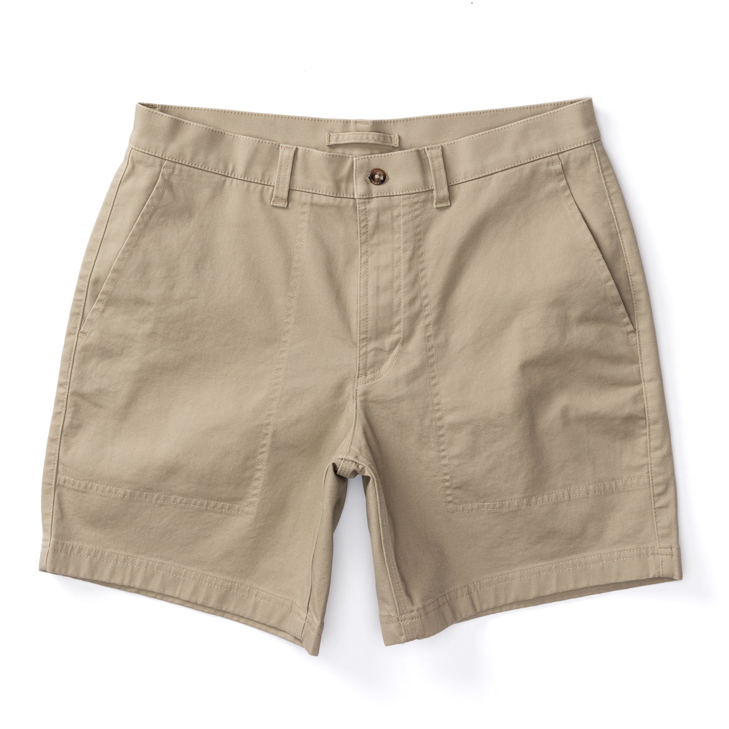 7 Canvas Camp Short Khaki - Durable & Comfortable Men's Outdoor Shorts for Hiking, Camping & Summer Adventures