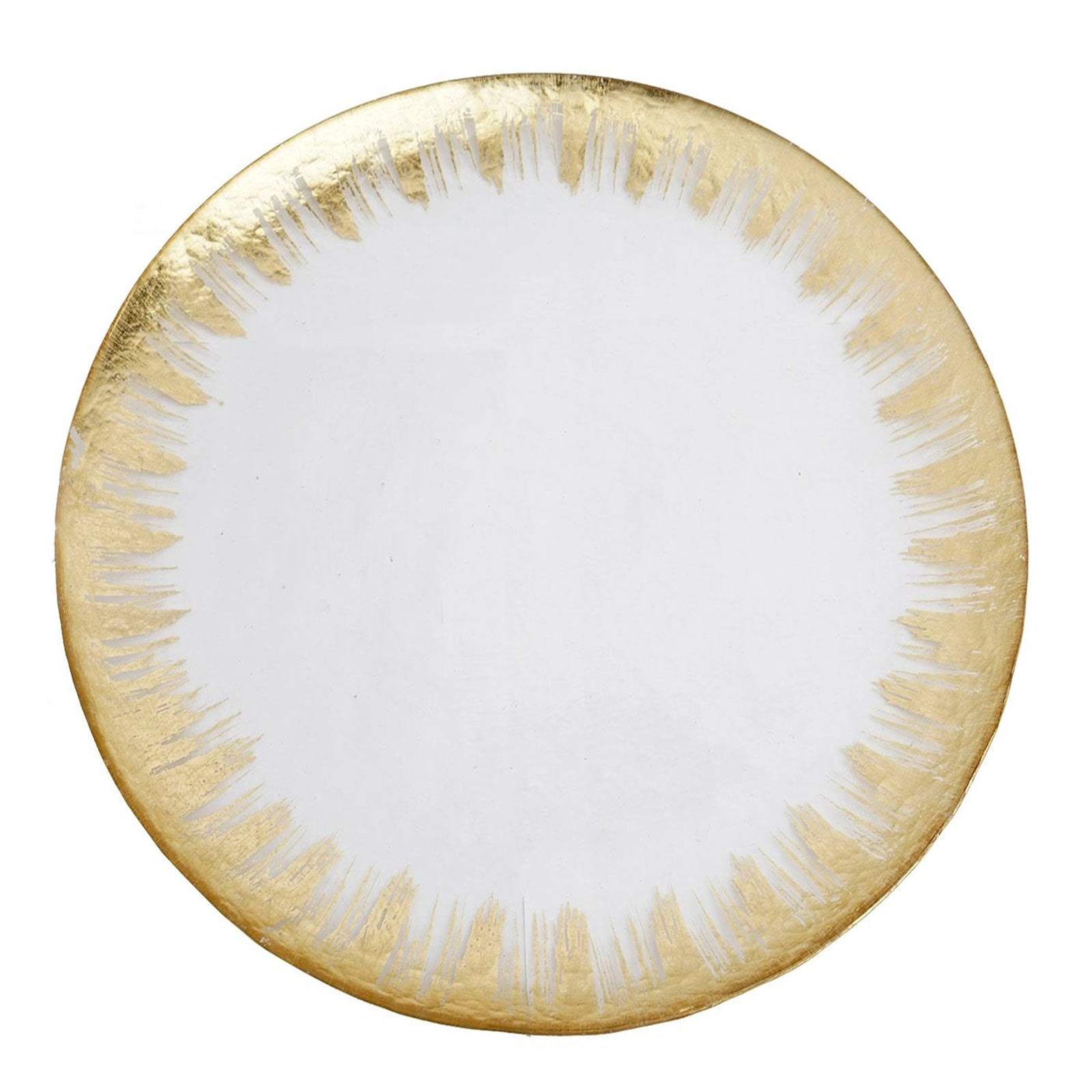 Premium Glass Charger Plates with Gold Rim - Elegant Dinner Plate Chargers for Weddings & Formal Events - Set of 8 - Perfect for Table Decor, Holiday Dinners & Special Occasions