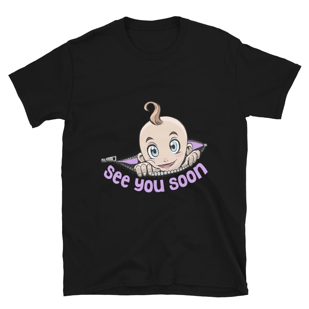 Funny Maternity Pregnancy Announcement T-Shirt - 'See You Soon' Cute Baby Shower Gift for Expecting Moms | Perfect for Gender Reveal, Baby Shower & Pregnancy Photos