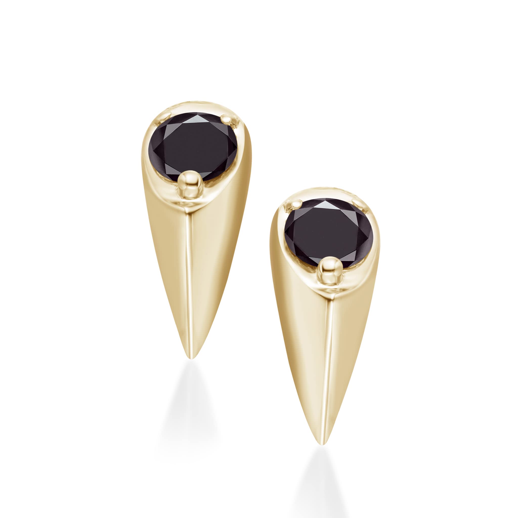 Black Diamond Stud Earrings - Small Drop Dainty Stackable Earrings for Multiple Piercings - April Birthstone Alternative with Black Tourmaline - Perfect for Everyday Wear, Special Occasions & Gift Giving