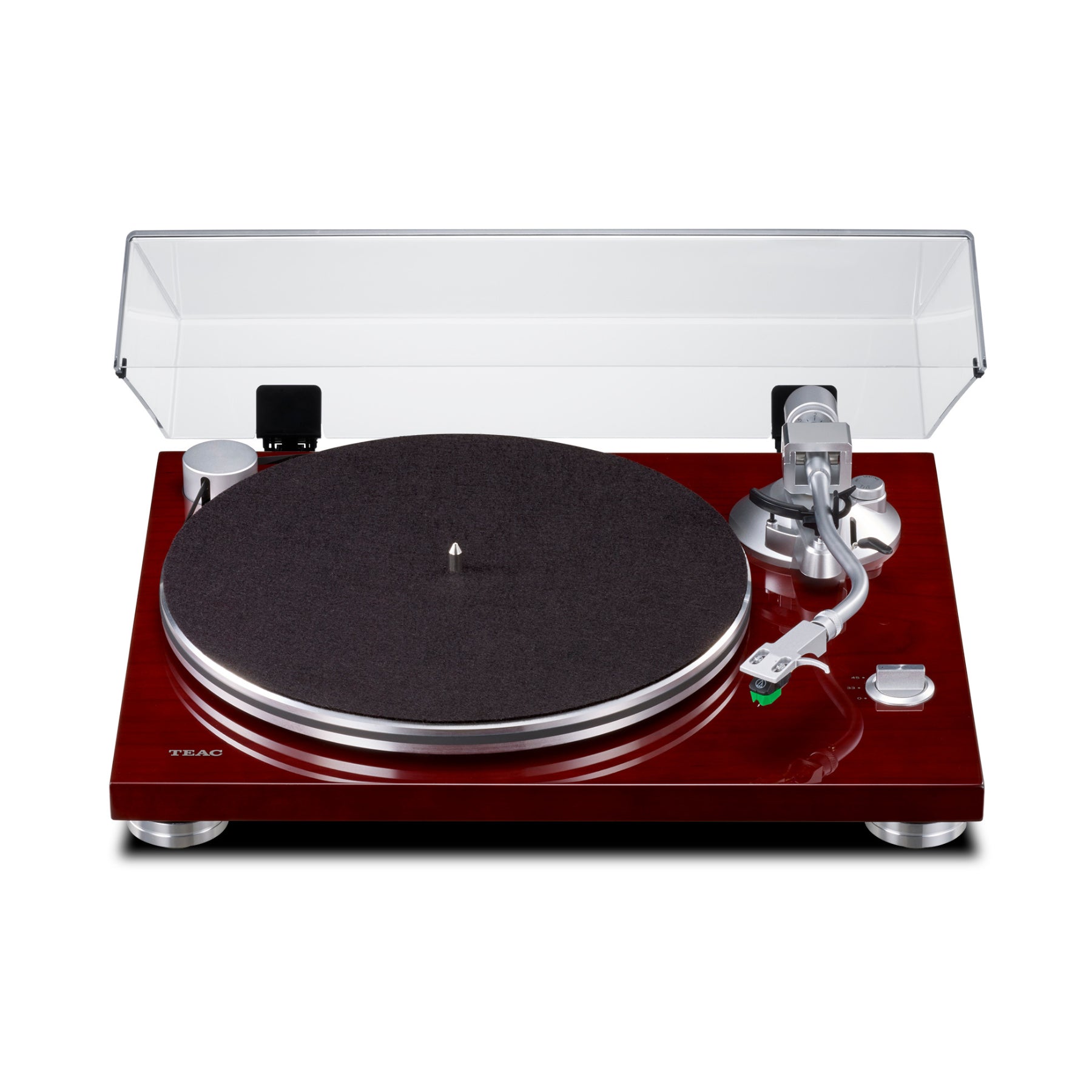 Teac TN-3B SE Manual Belt Drive Turntable with Built-in Phono Preamp - Cherry Wood (Open Box) | Vintage Vinyl Record Player for Home Audio & Hi-Fi Music Enthusiasts