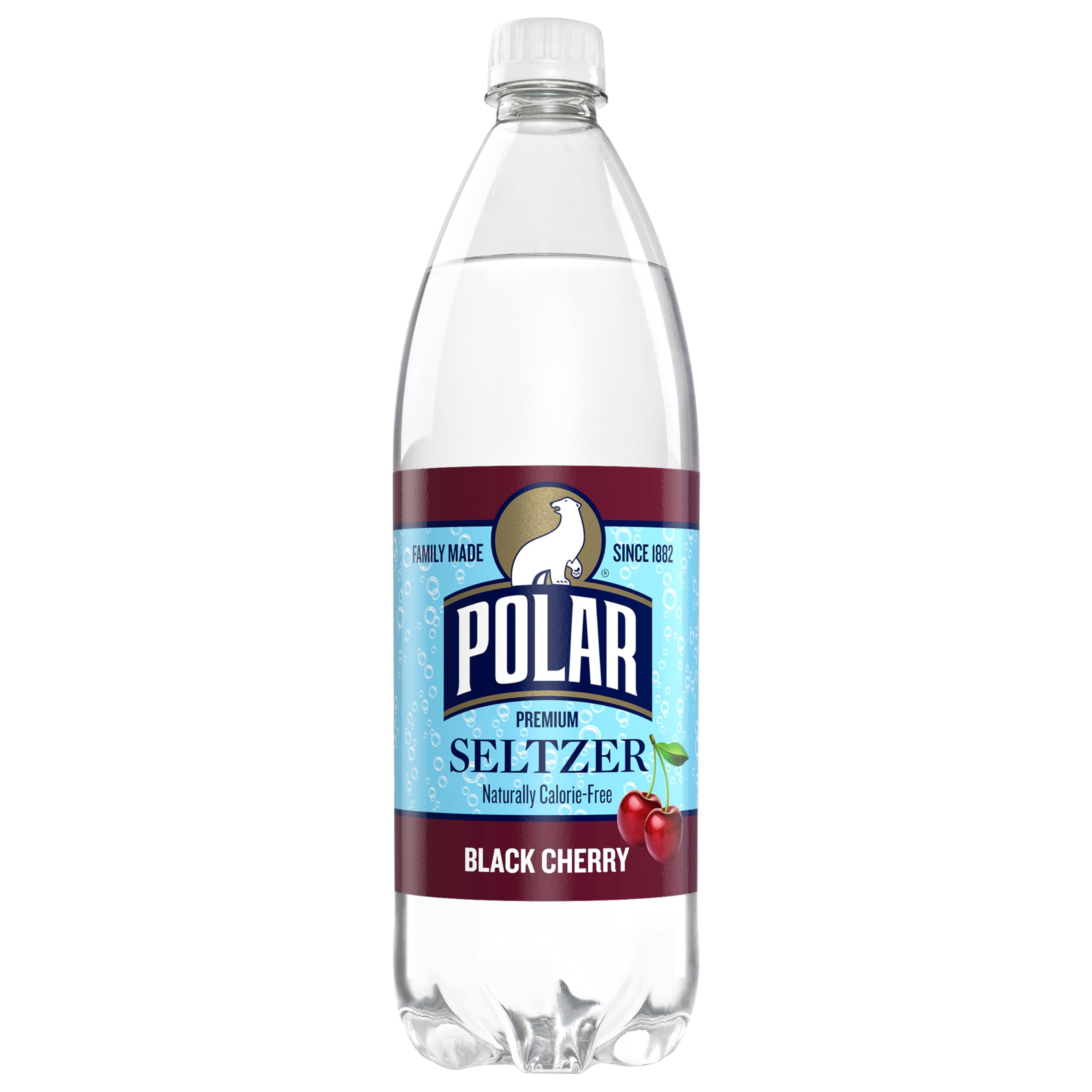 Polar Seltzer Sparkling Water - Black Cherry Flavor, 12 Pack (33.8 fl oz Cans) | Refreshing Zero Calorie Carbonated Drink for Parties, Offices & Healthy Hydration
