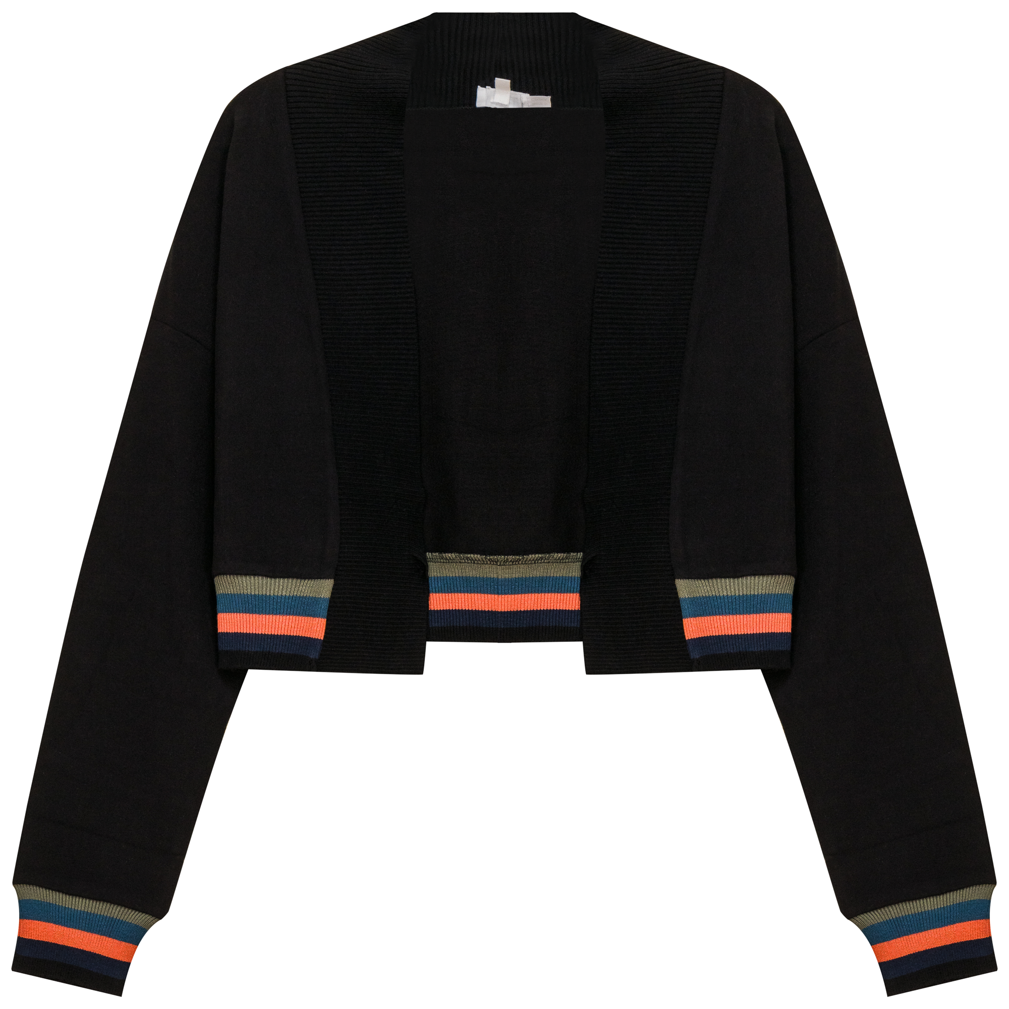Stylish Striped Trim Crop Cardigan for Women - Perfect for Layering, Casual Outfits & Fall Fashion