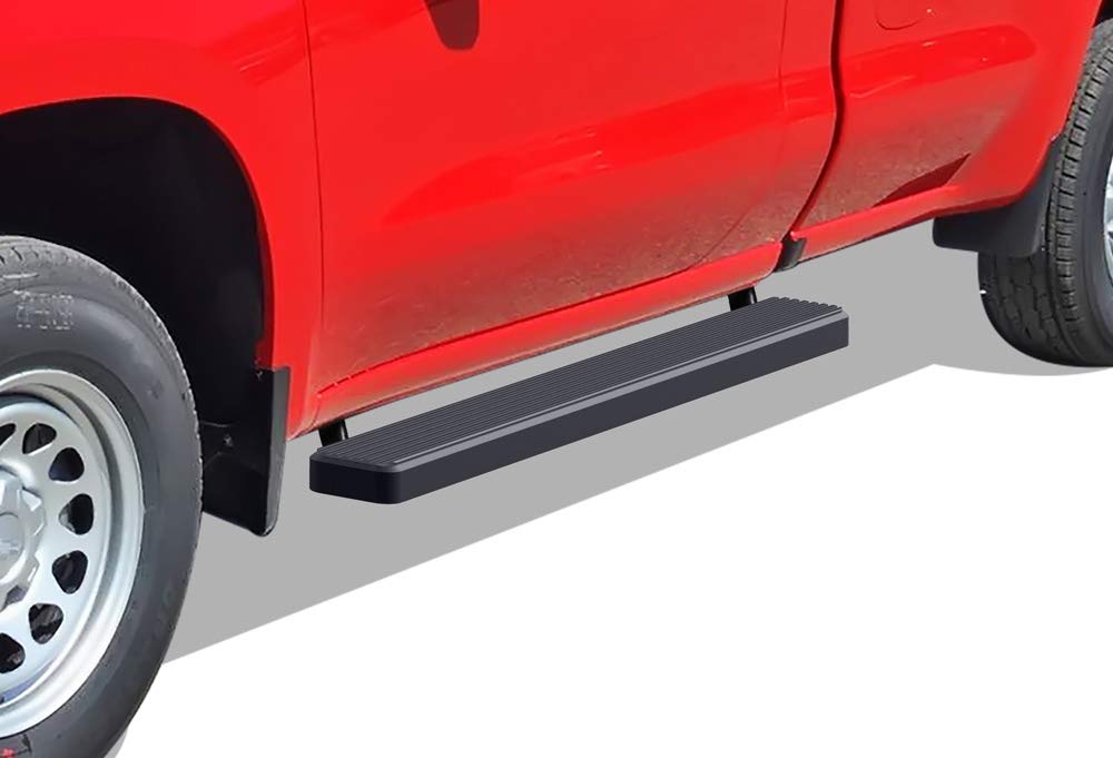 Stainless Steel Black 5in Running Boards Compatible with Chevy Silverado GMC Sierra 1500 2019-2025 | Regular Cab & Silverado 1500 LTD Sierra 1500 LD 2022 | 2500 3500 2020-2025 (Excludes 19 1500 LD) | Heavy Duty Side Steps for Off-Road & Daily Driving