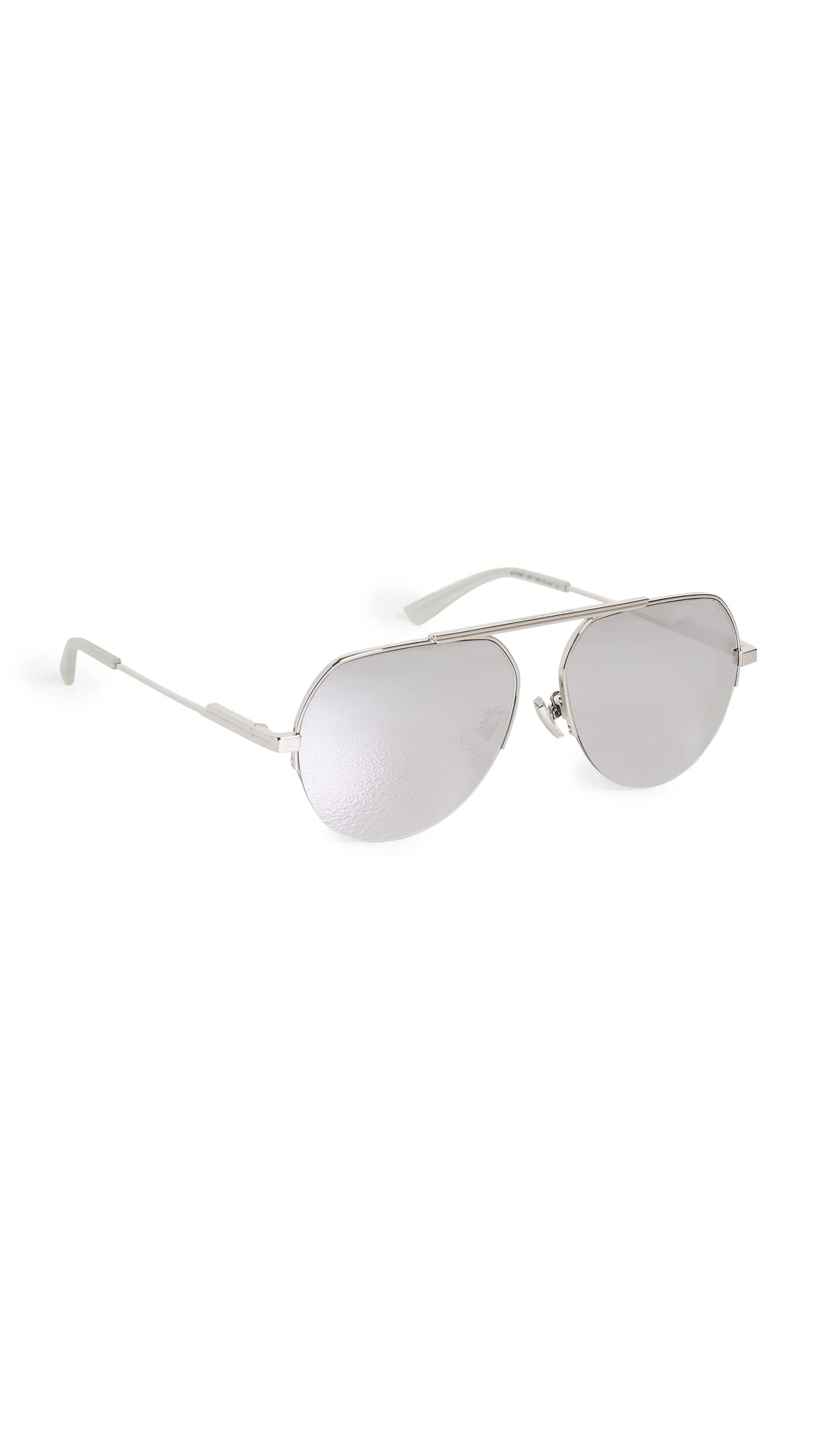 Bottega Veneta Women's Full Metal Aviator Sunglasses - UV Protection Polarized Lenses - Luxury Fashion Accessories for Travel, Driving & Outdoor Activities