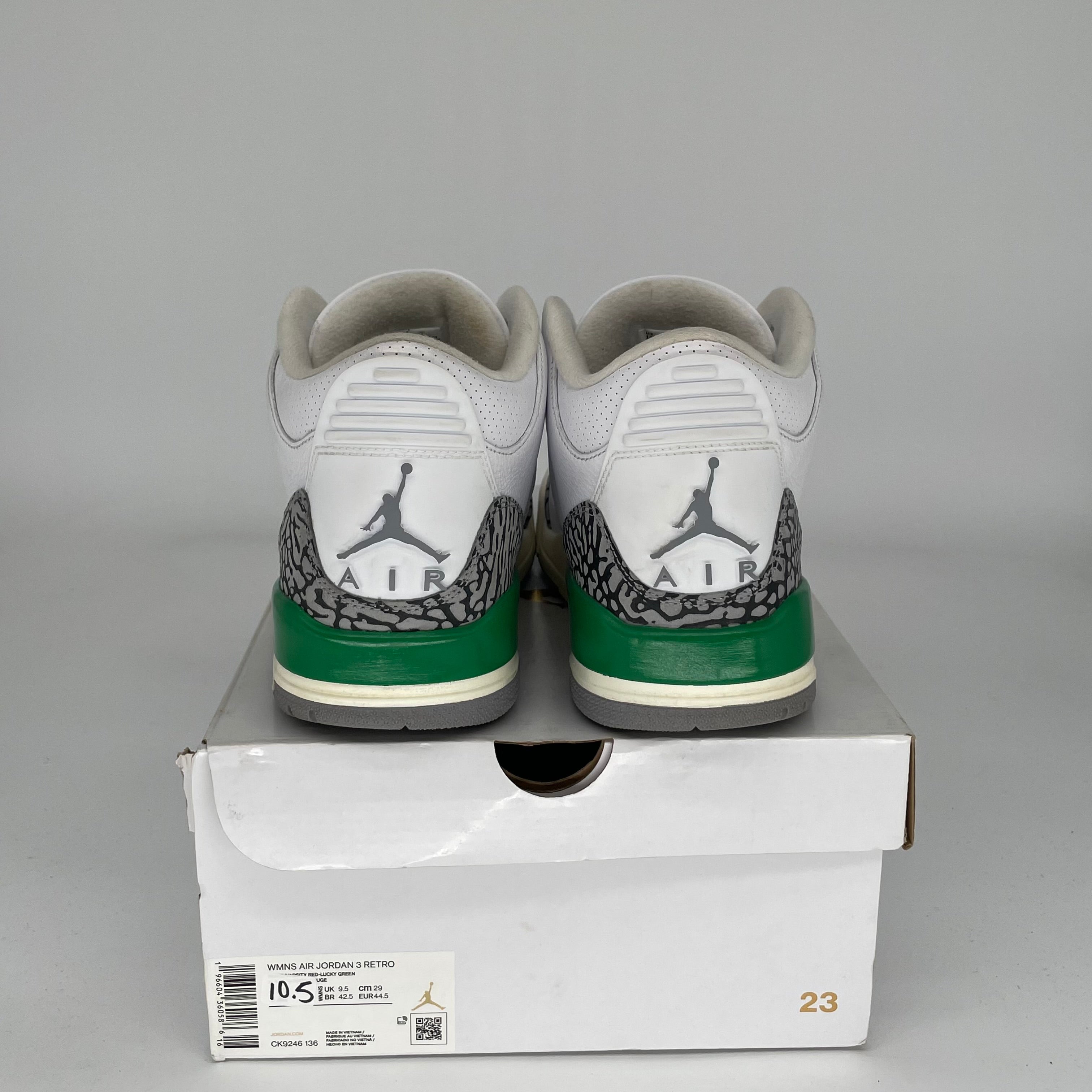AIR JORDAN 3 LUCKY GREEN Basketball Shoes - Women's Size 10.5/12W (CK9246-136) - Retro Style Sneakers for Casual Wear & Street Fashion