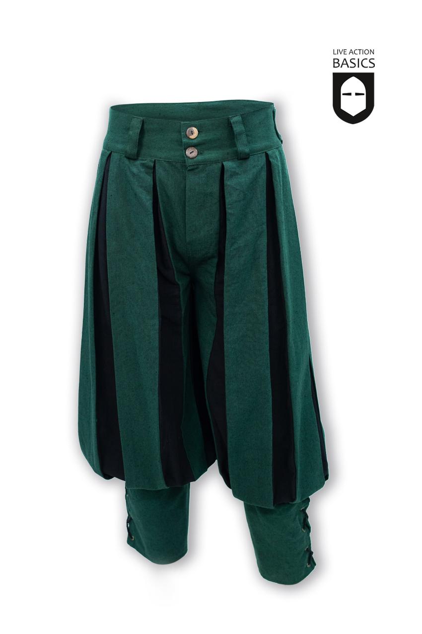 Landsknecht Green & Black Pants - Medieval Renaissance Costume for LARP, Cosplay & Historical Reenactment