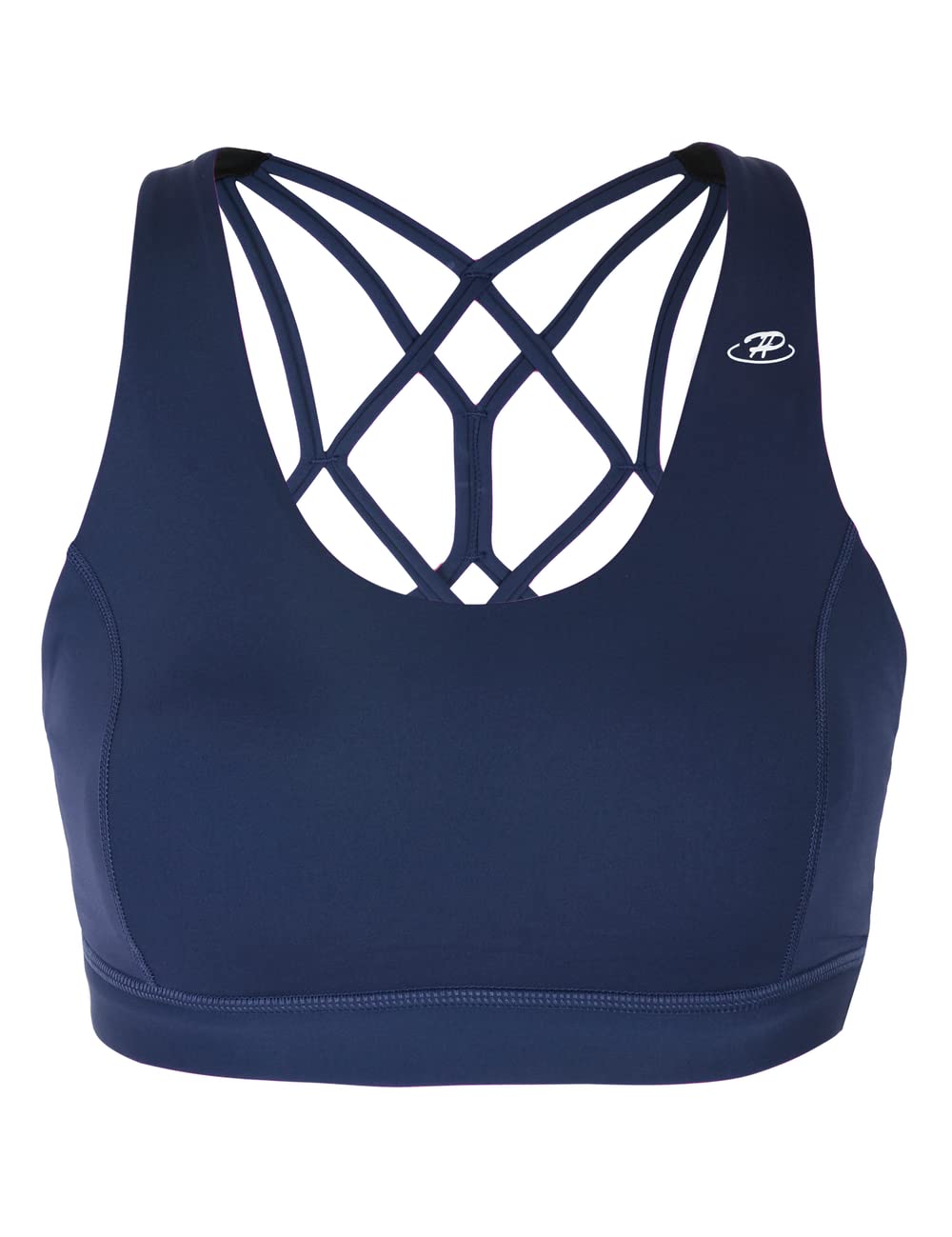 Women's Low Support Padded Sports Bra - Criss Cross Back for Yoga & Workout