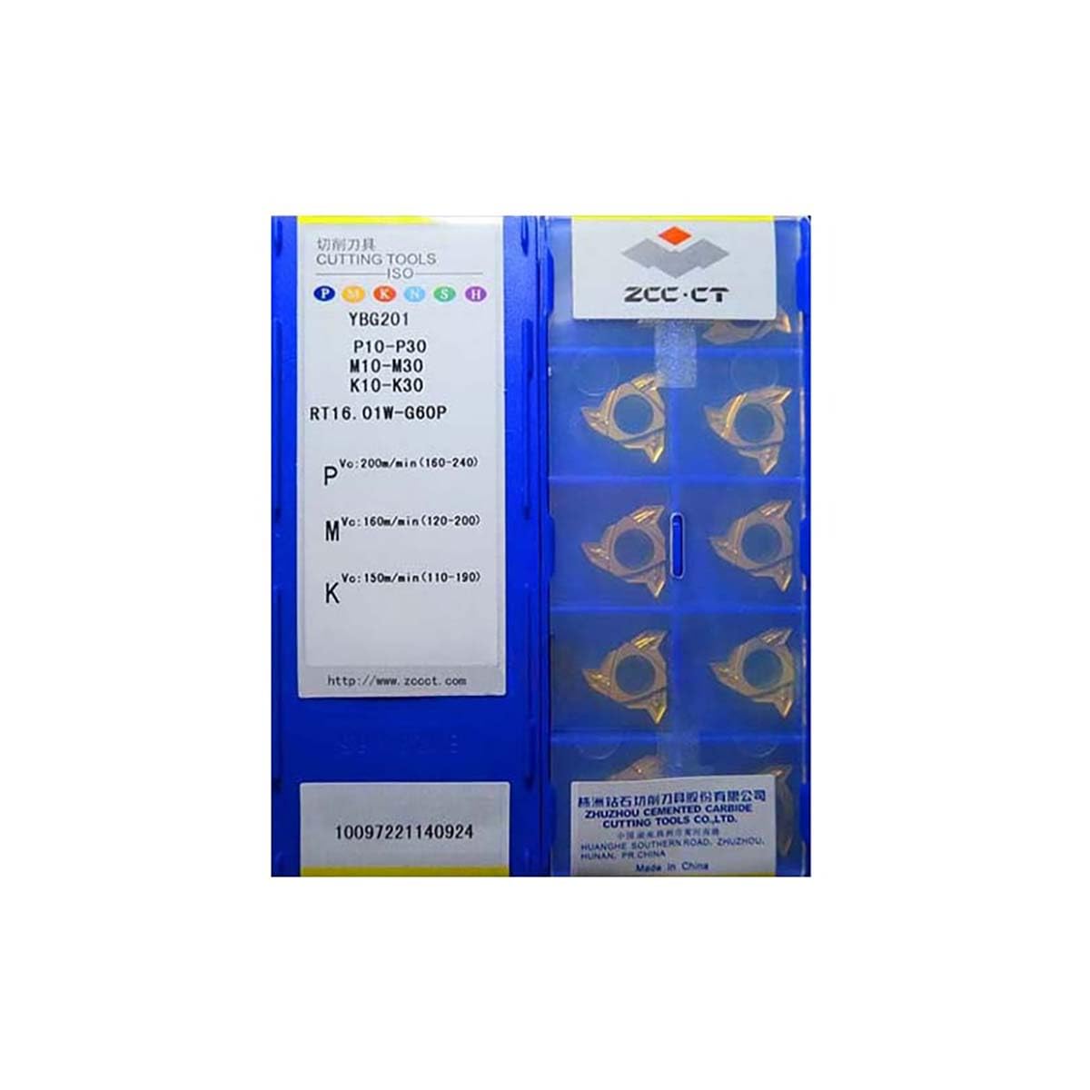 Original ZCC CT RT16.01 RT16.01W G60P RT16.01W-G60P YBG201 100% Tungsten Carbide Turning Tool Insert for Lathe Machining - Perfect for Metalworking, CNC Turning & Industrial Manufacturing