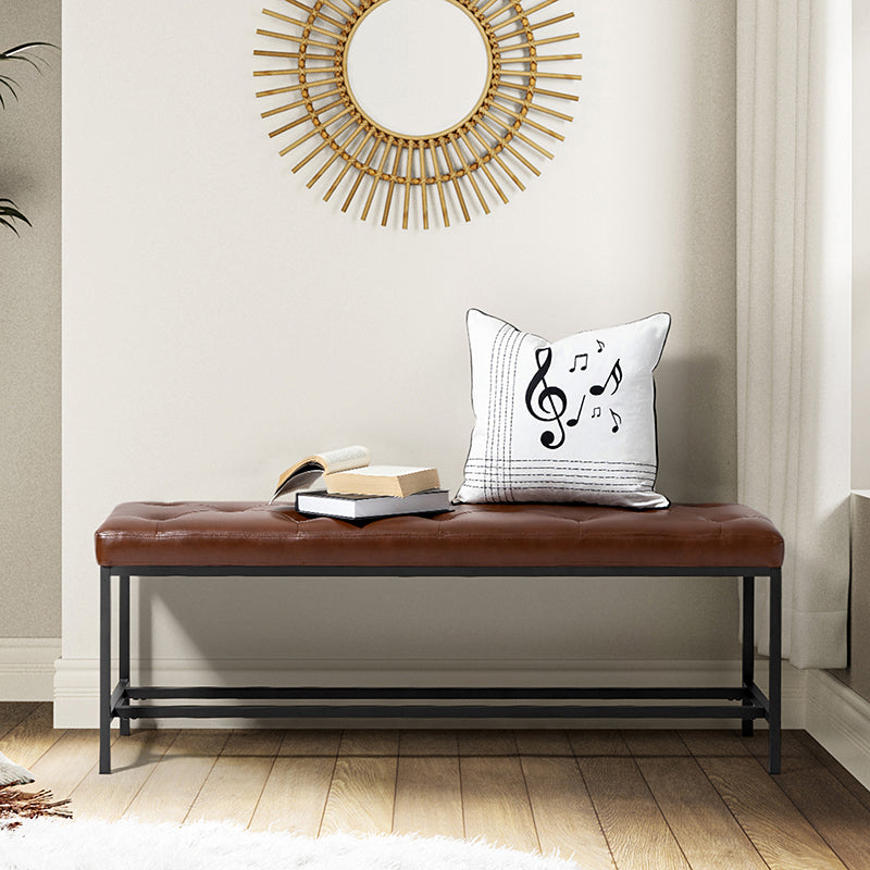 Johannes Upholstered Bench - Stylish Storage Ottoman with Tufted Cushion, Modern Entryway Bench for Bedroom, Living Room & Hallway - Perfect for Seating, Storage & Home Decor