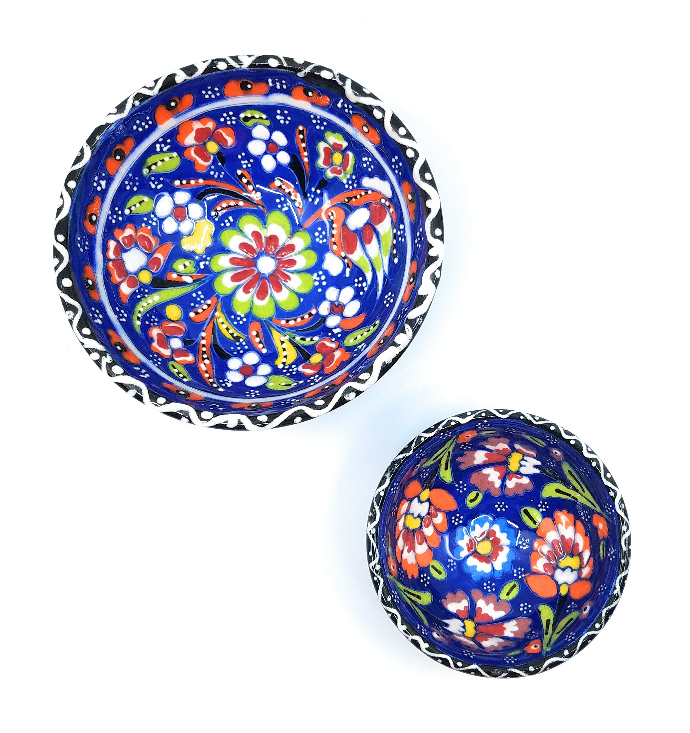 Handmade Turkish Ceramic Pottery Set - 2 Piece Serving Bowls (3