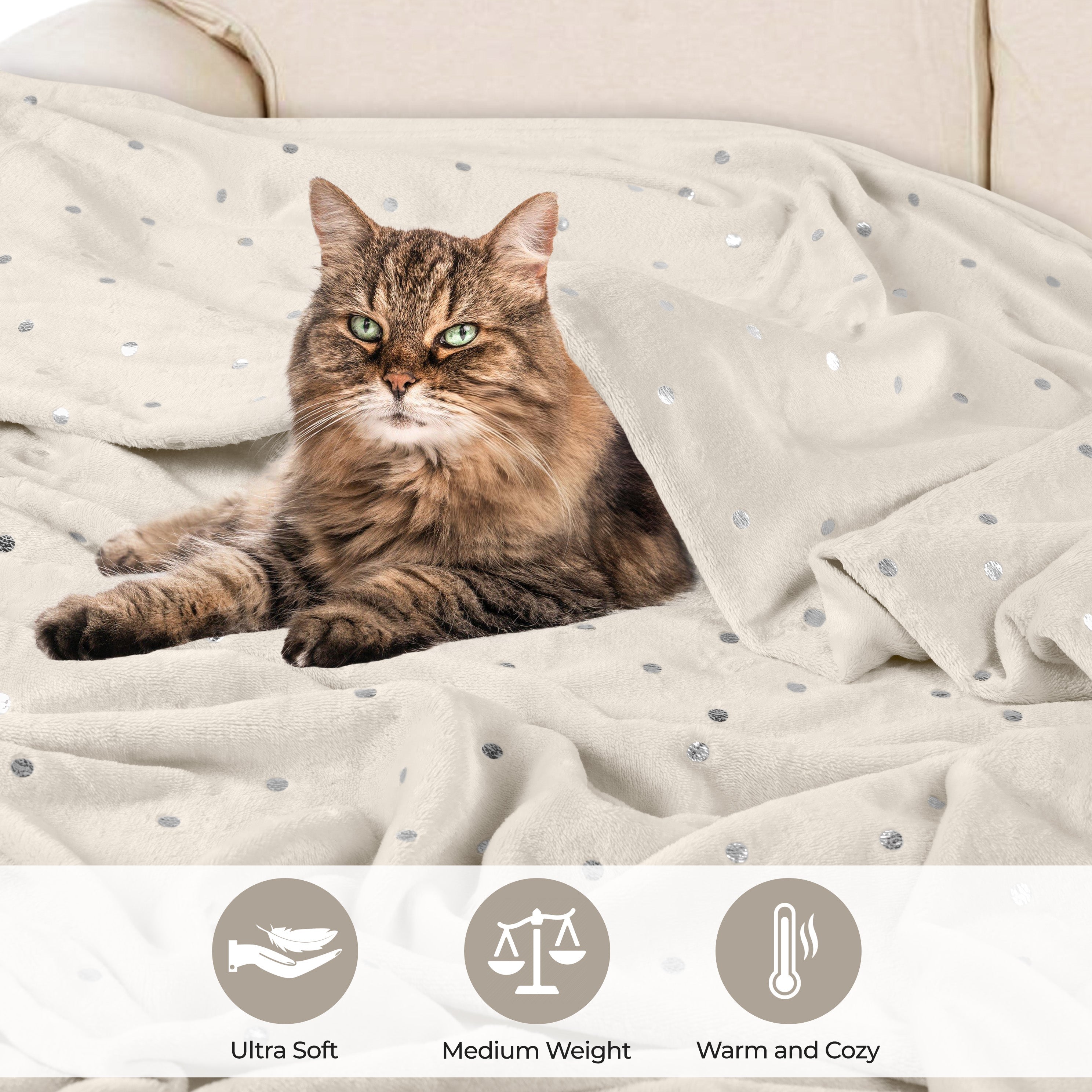 Cozy Fleece Plush Blanket - Medium Weight, Ultra Soft & Fluffy - Perfect for Sofa, Bed, and Home Decor - Warm Throw Blanket for Winter, Gifts, and Relaxation