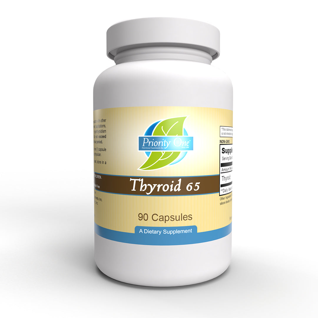 Thyroid Glandular Support Supplement 32.5mg, 65mg, 130mg - Natural Thyroid Health Support for Energy & Metabolism - Perfect for Thyroid Wellness & Hormone Balance