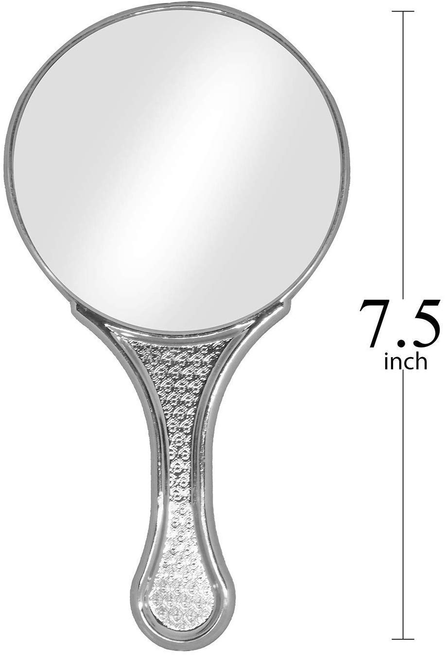 Wizme Silver Portable Makeup Mirror - Compact Travel Vanity Mirror with Case, Perfect for Home, Travel & On-the-Go Touch Ups (Medium Size, Pack of 1)