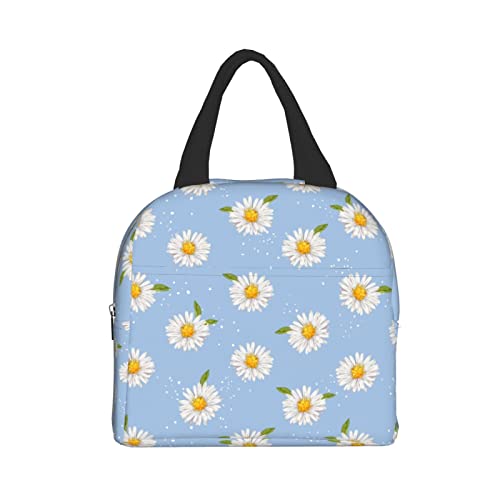 Daisies Flower Print On Blue