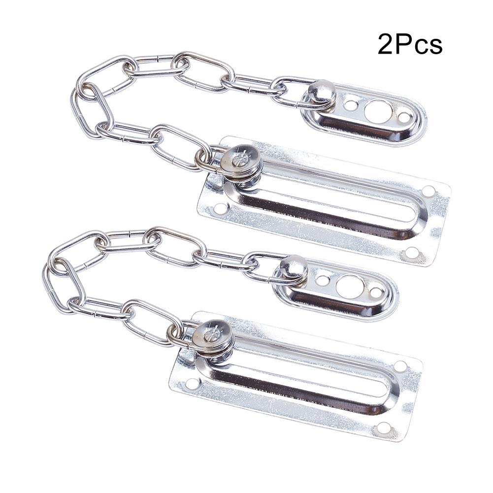 Premium MroMax Home Security Burglarproof Chain Door Guard - Heavy Duty Cold Rolled Steel Door Lock for Enhanced Safety (Silver, 2-Pack) | Ideal for Apartments, Hotels & Residential Security