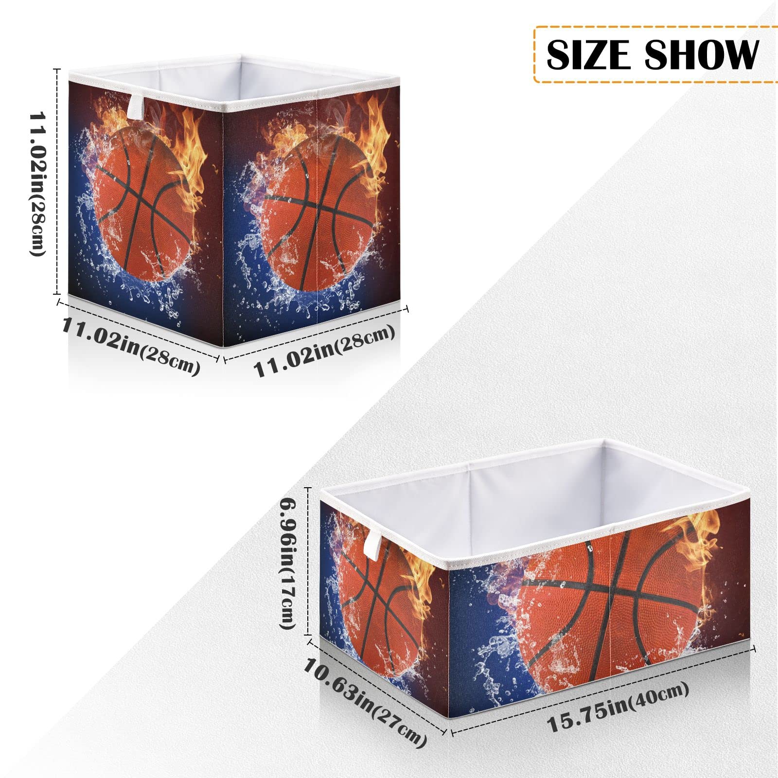 Collapsible Fabric Storage Bin for Basketball Toys - Home & Office Organizer