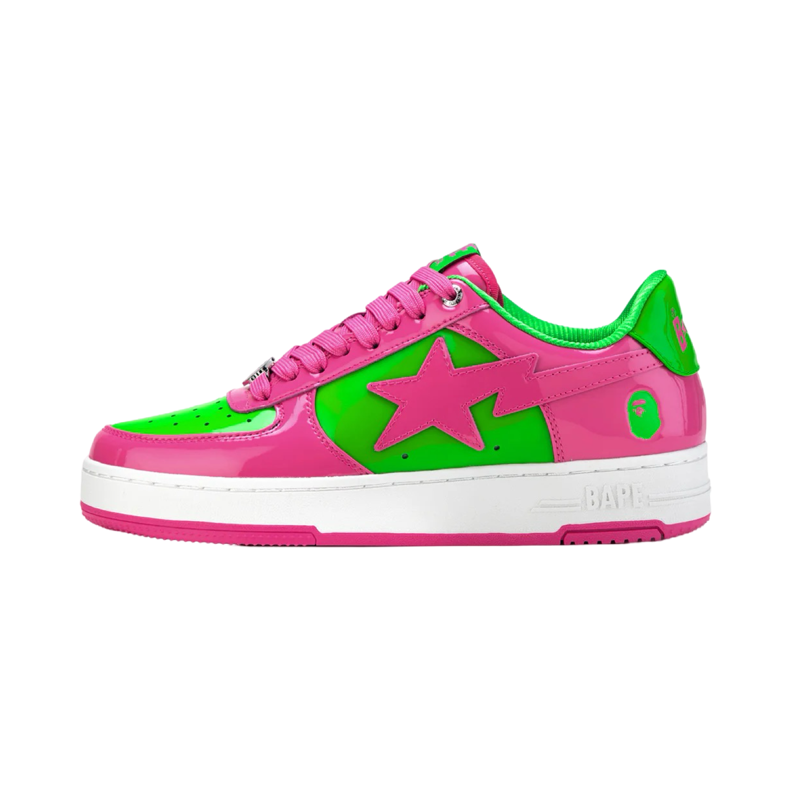 BAPE Bapesta #1 M1 Sneakers in Pink, Green & White - Stylish Streetwear for Men & Women | Perfect for Casual Outfits & Urban Fashion