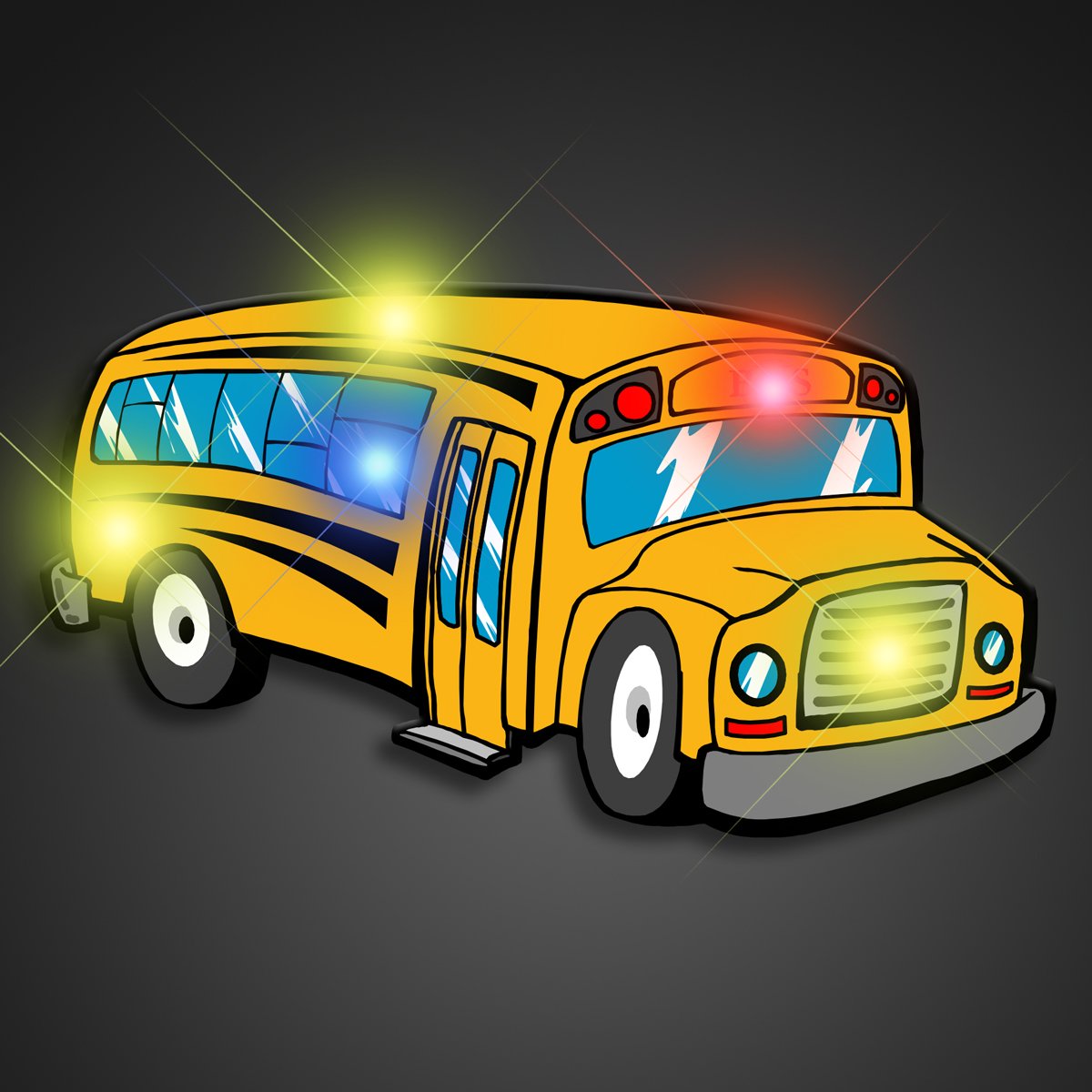 LED Light Up School Bus Flashing Blinking Lapel Pins - 25 Pack - Perfect for Teachers, Students & Back to School Events - Great for Classroom Rewards, Gifts & School Spirit Accessories