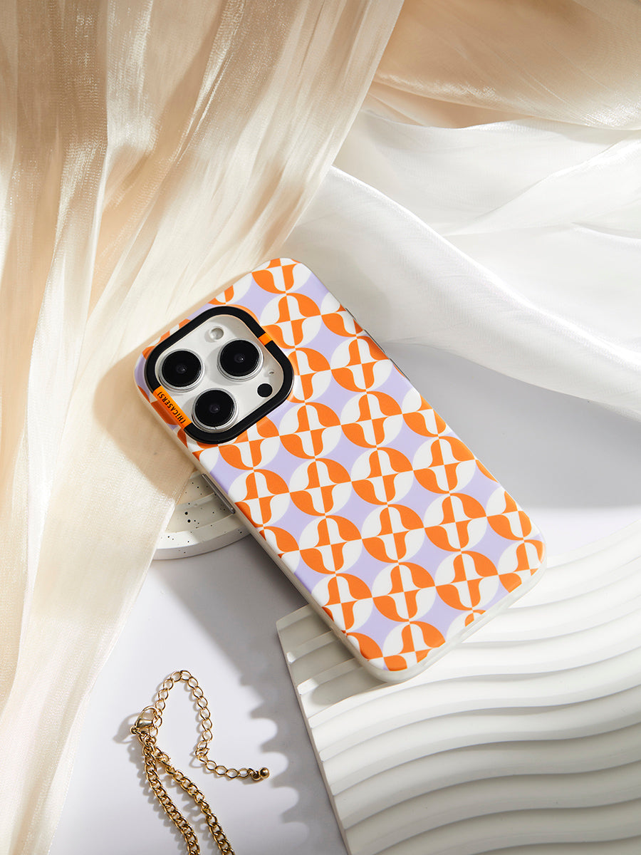 Custom Logo Phone Case - Durable Lilac & Orange Protective Cover for iPhone & Samsung - Perfect for Work, Travel & Everyday Use