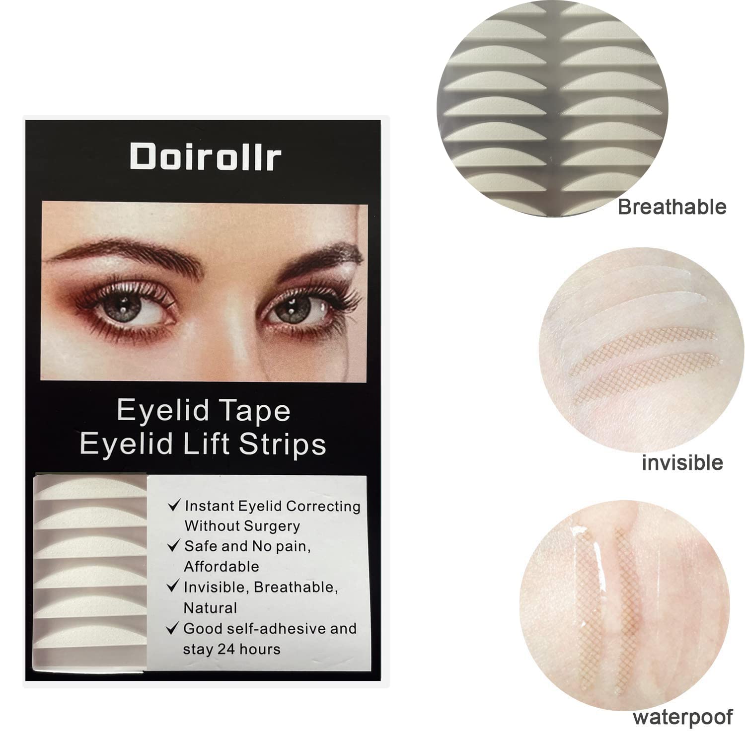 320pcs 4MM Self-Adhesive Eyelid Tapes - Breathable, Waterproof & Long-Lasting 48H Hold for All Skin Tones | Perfect Makeup Tool for Eye Charm Enhancement | Ideal for Daily Use, Special Occasions & Professional Makeup Artists