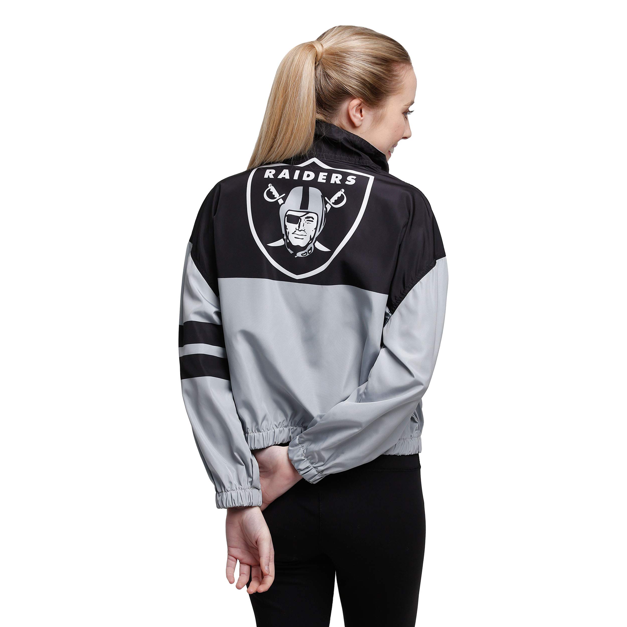 Las Vegas Raiders Women's Lightweight Windbreaker Jacket - Water-Resistant & Breathable for Game Day, Outdoor Sports & Casual Wear
