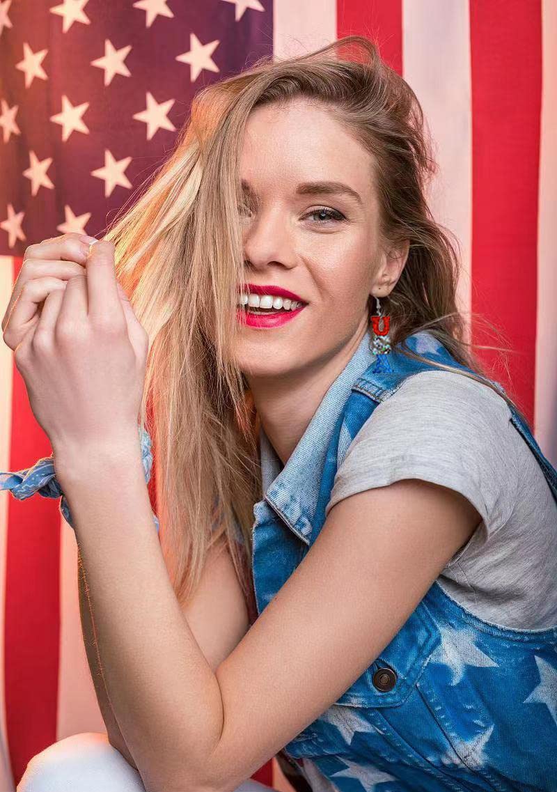 Patriotic American Flag Earrings for Women - Red White Blue Acrylic USA Heart Star Dangle Drop Jewelry - Perfect for 4th of July, Independence Day & National Pride Events