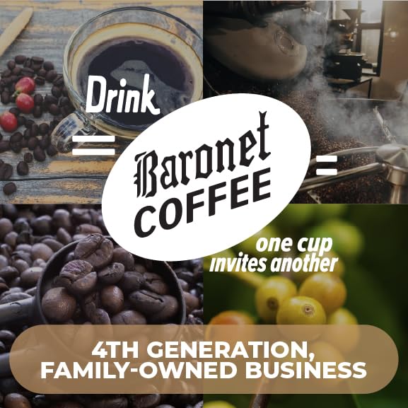 Baronet Coffee Pods - 54 Count Compostable Coffee Bags, 8g Medium Roast Organic Decaf French Vanilla, Compatible with Senseo & Single Serve Brewers - Perfect for Home, Office & Camping Use