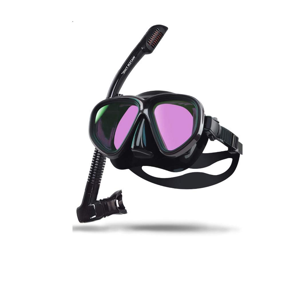 TYJUSA Professional Diving Goggles & Snorkeling Set for Adults - Anti-Fog Swim Mask with Dry Snorkel - Myopia Corrective Lenses (Black Red) - Perfect for Ocean Snorkeling, Pool Swimming & Scuba Diving Adventures
