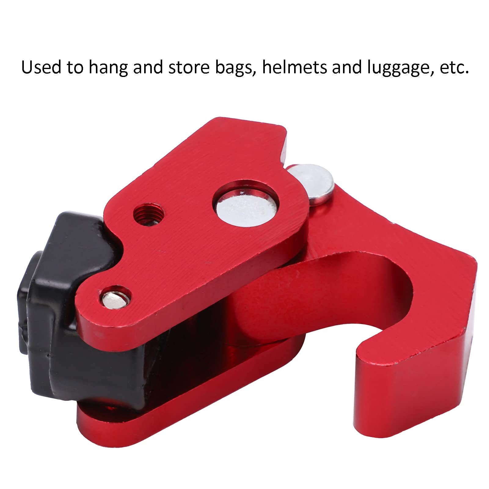 Universal Motorcycle Helmet Hook - Aluminum Alloy Claw Hook for Scooter Bags & Luggage - Red