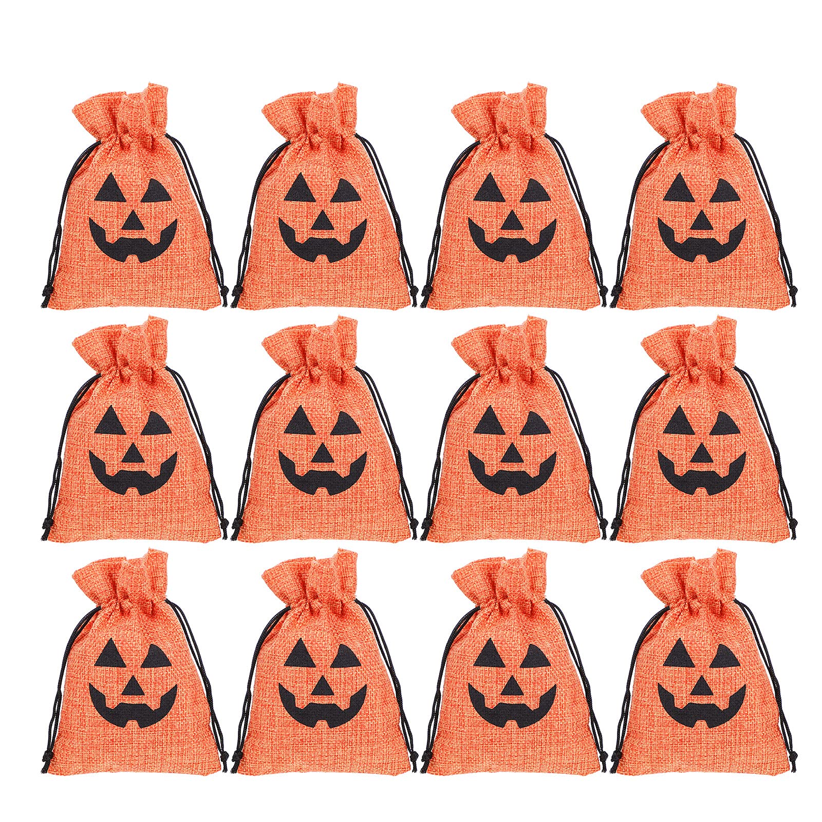 VALICLUD 25Pcs Reusable Linen Storage Bags for Candy, Snacks, and Treats - Eco-Friendly Pumpkin-Shaped Gift Pouches for Halloween, Party Favors, and Home Organization