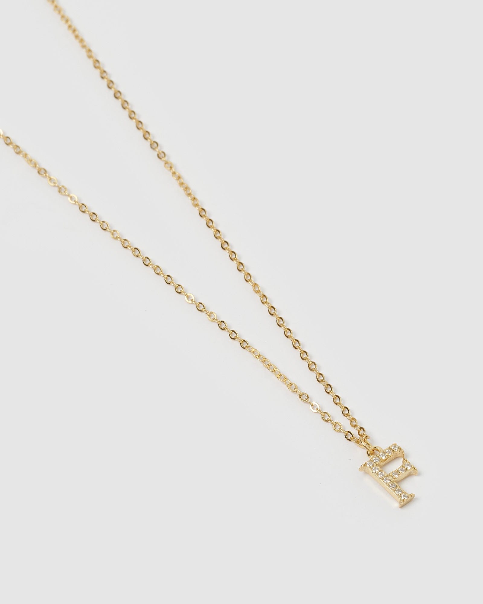 Izoa Crystal Letter F Necklace Gold - Elegant Initial Pendant Jewelry for Women, Perfect Gift for Birthday, Anniversary & Valentine's Day